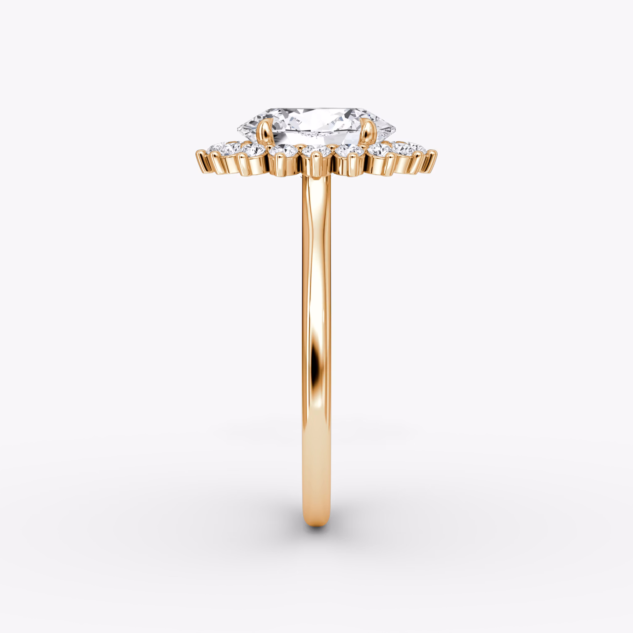 The Floral Cathedral | Oval | 14k | Rose Gold | bandAccent: Plain | diamondOrientation: vertical | caratWeight: other