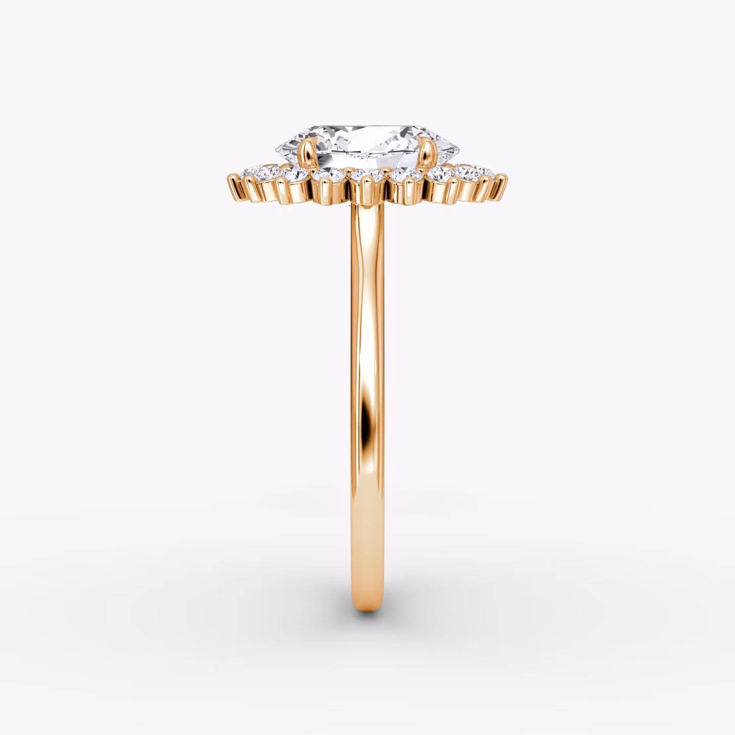 The Floral Cathedral  | Oval | 14k | Rose Gold | bandAccent: Plain | diamondOrientation: vertical | caratWeight: other