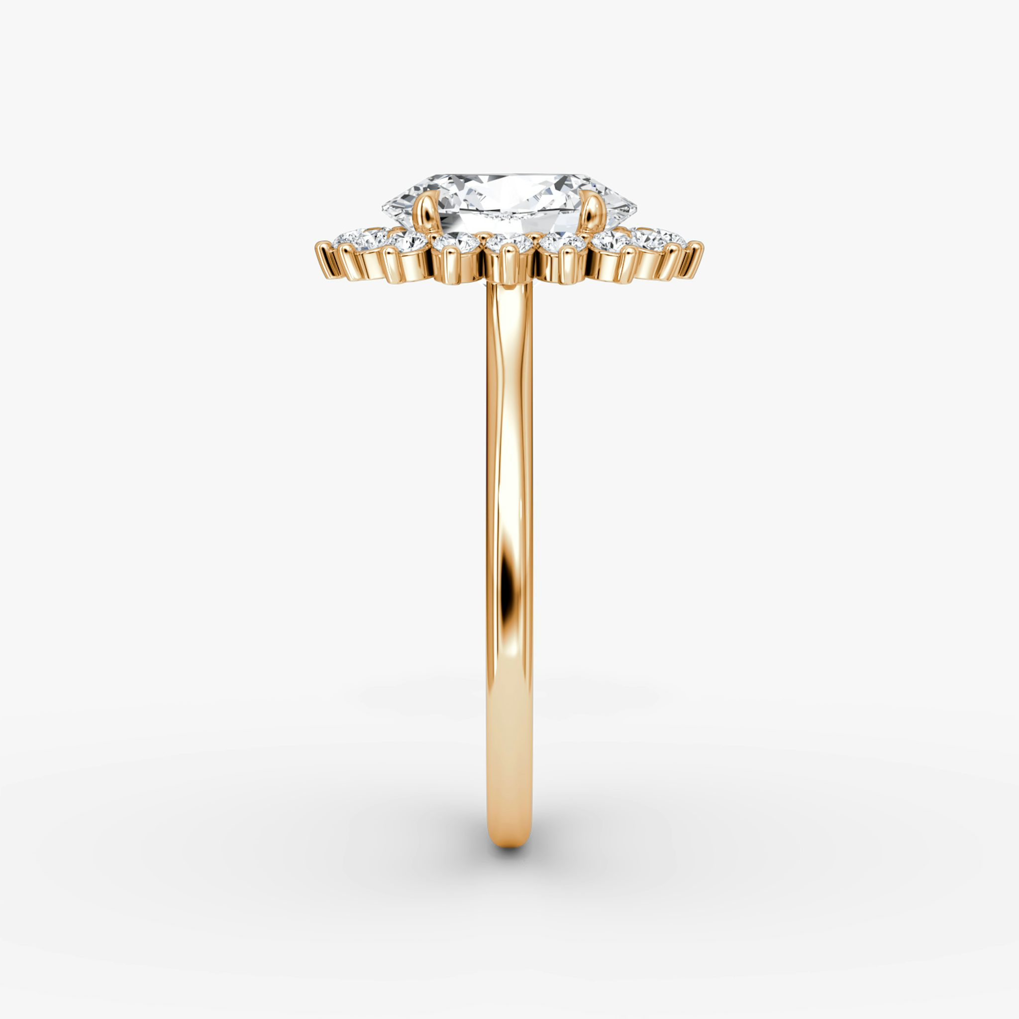 The Floral Cathedral | Oval | 14k | Rose Gold | bandAccent: Plain | diamondOrientation: vertical | caratWeight: other