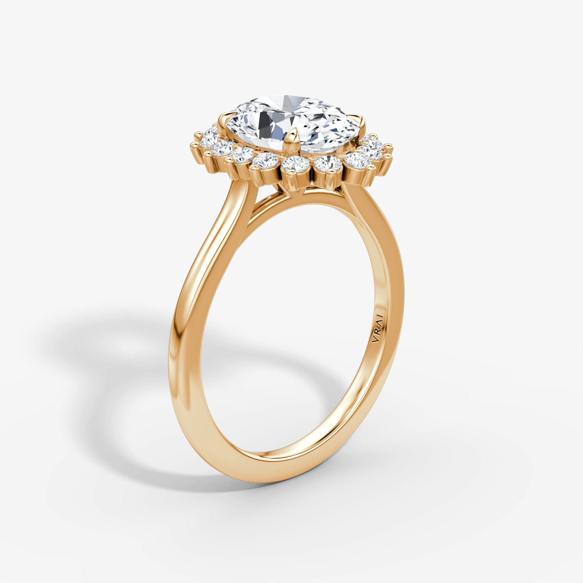 The Floral Cathedral | Oval | 14k | Rose Gold | bandAccent: Plain | diamondOrientation: vertical | caratWeight: other