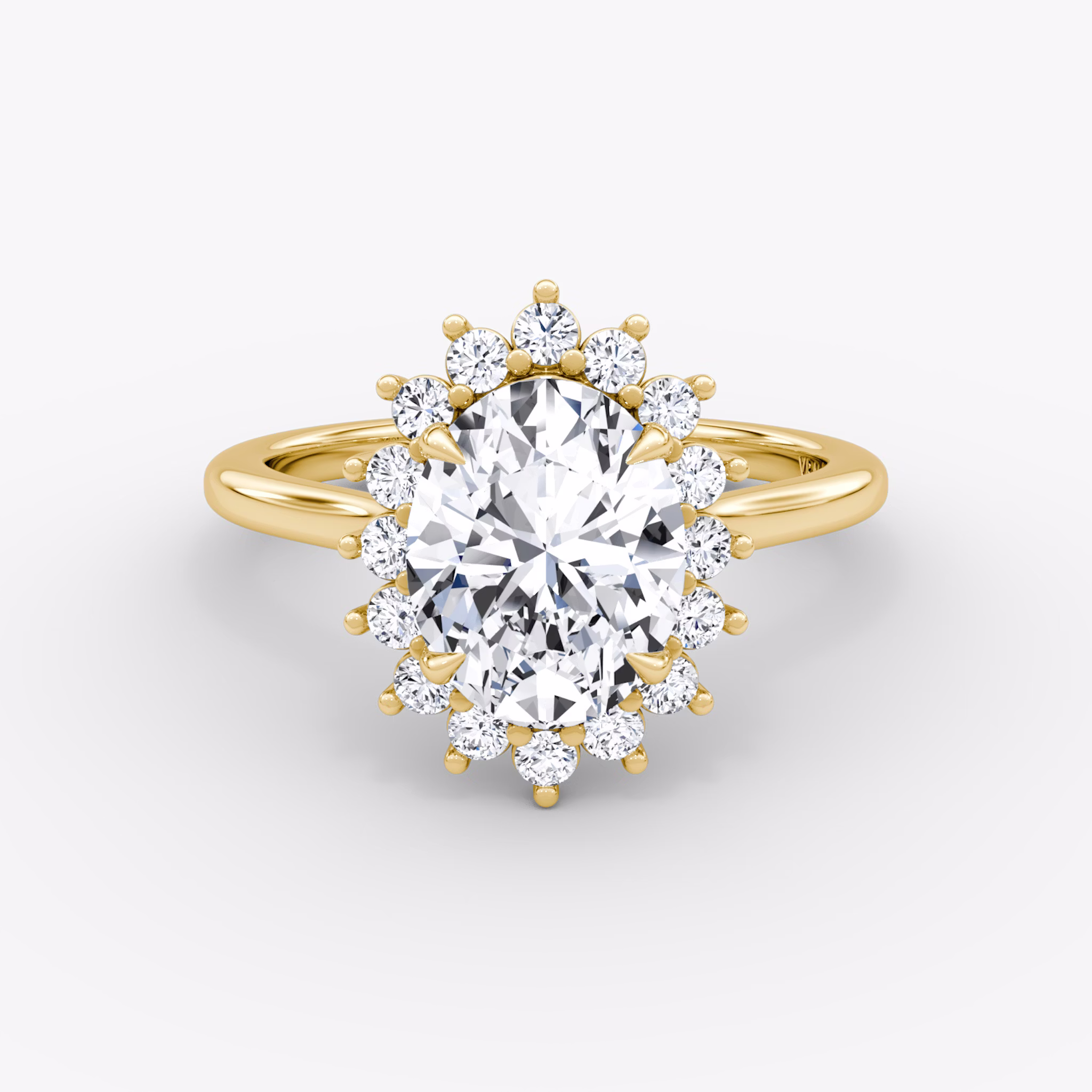 The Floral Cathedral | Oval | 18k | Yellow Gold | bandAccent: Plain | diamondOrientation: vertical | caratWeight: other