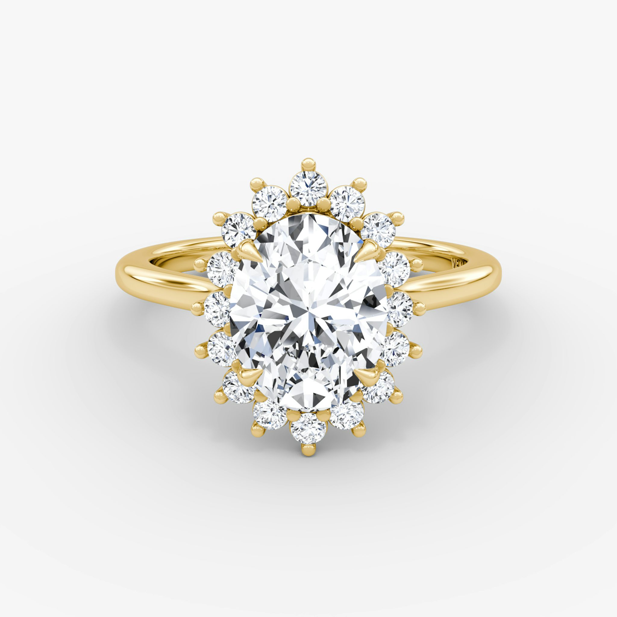 The Floral Cathedral | Oval | 18k | Yellow Gold | bandAccent: Plain | diamondOrientation: vertical | caratWeight: other