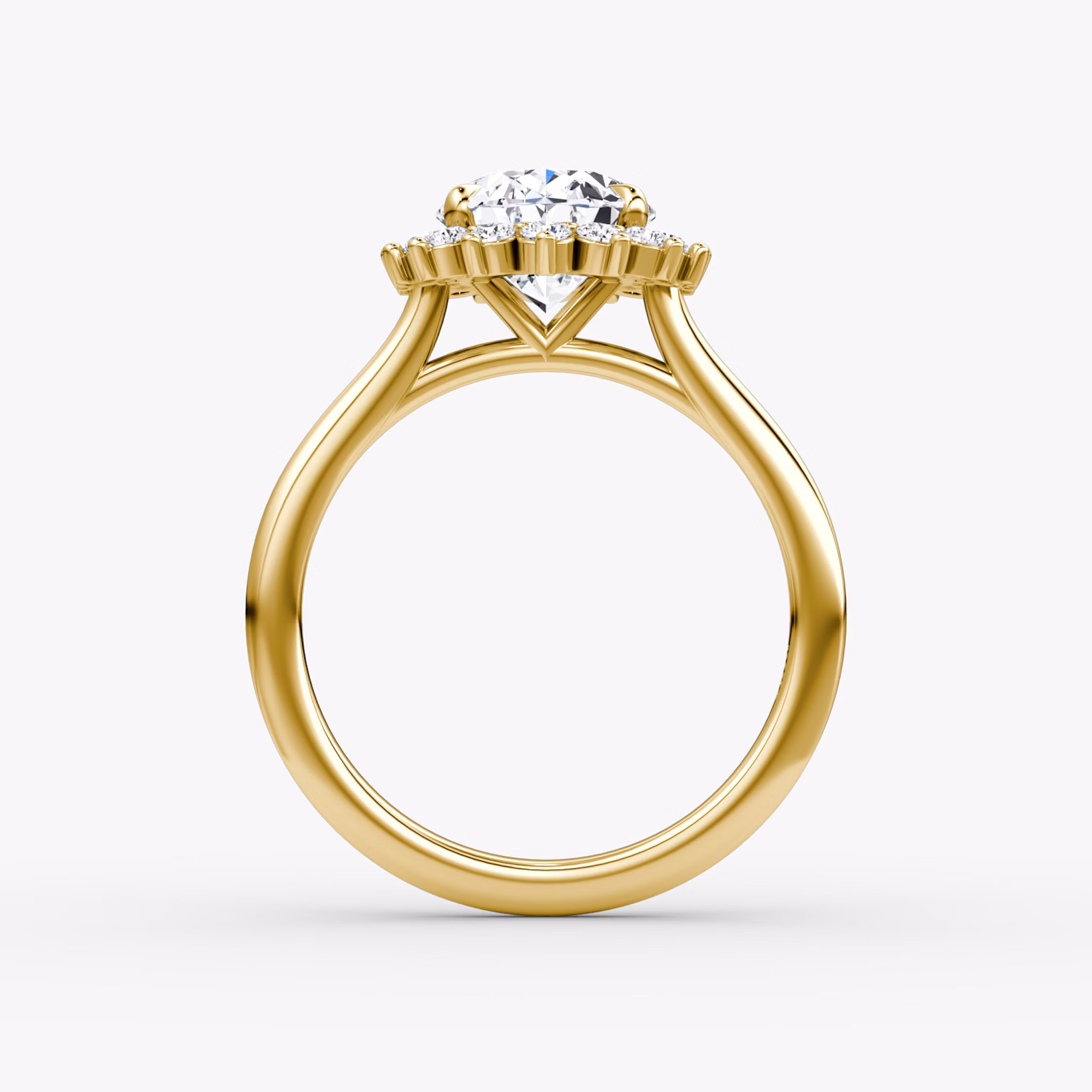 The Floral Cathedral | Oval | 18k | Yellow Gold | bandAccent: Plain | diamondOrientation: vertical | caratWeight: other