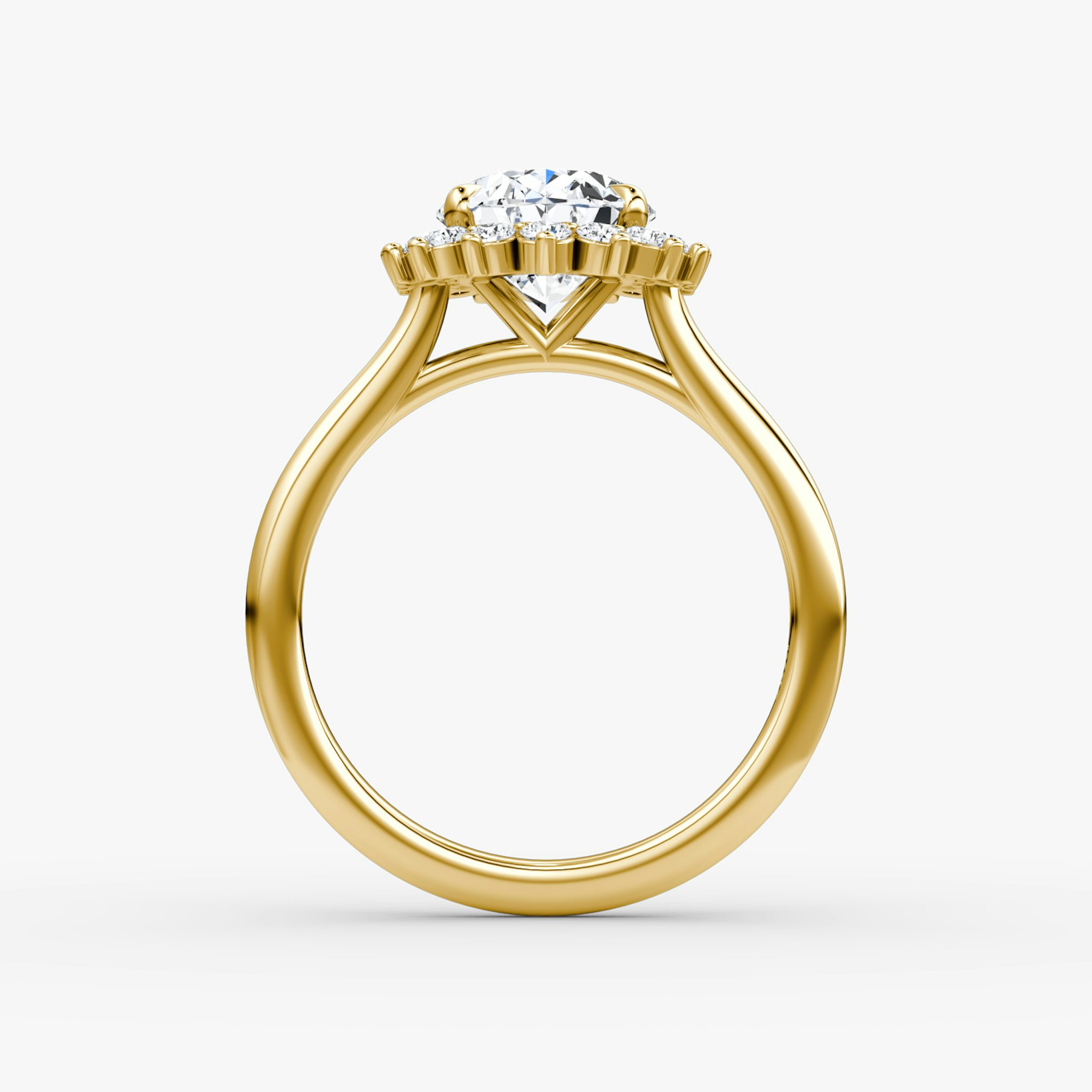 The Floral Cathedral | Oval | 18k | Yellow Gold | bandAccent: Plain | diamondOrientation: vertical | caratWeight: other