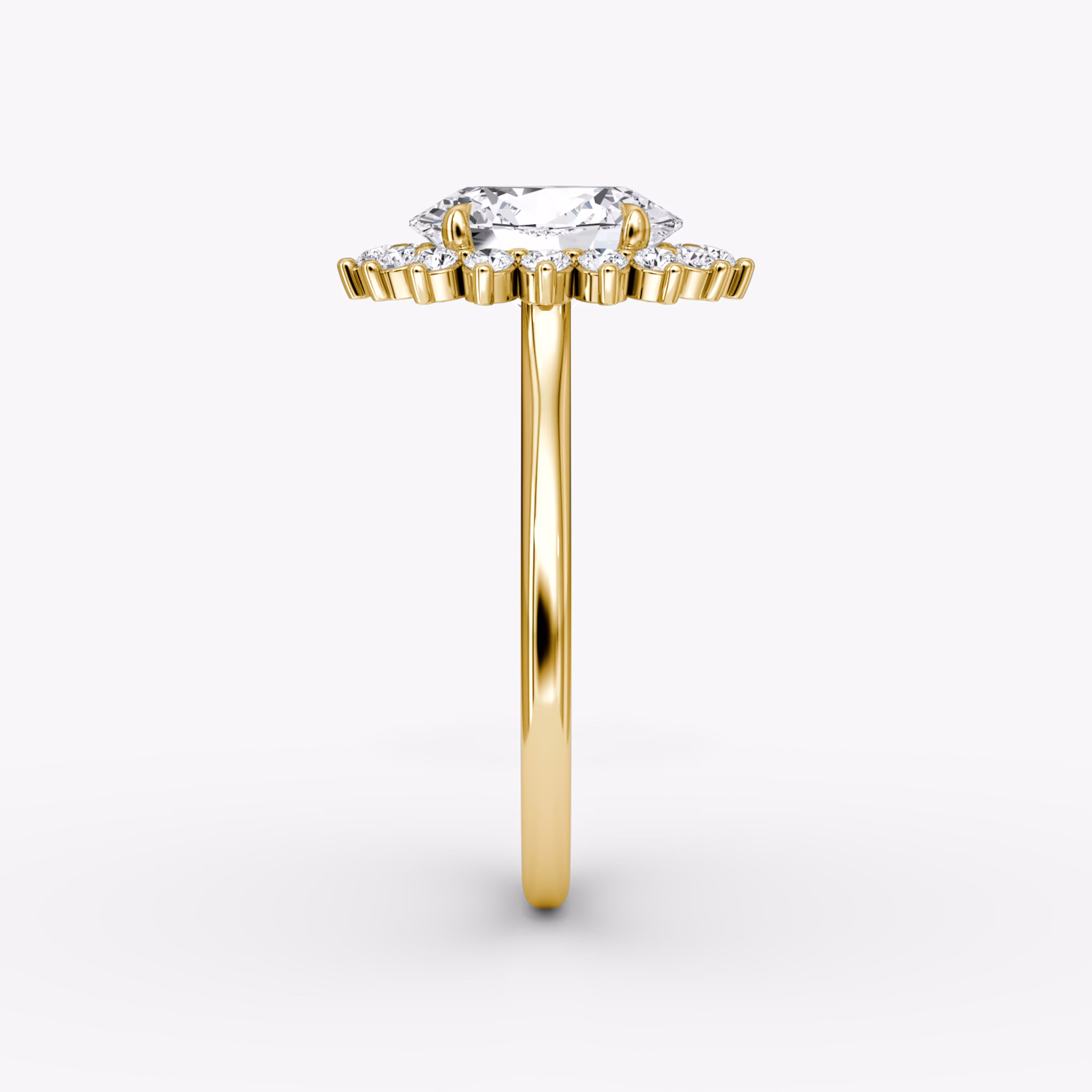 The Floral Cathedral | Oval | 18k | Yellow Gold | bandAccent: Plain | diamondOrientation: vertical | caratWeight: other