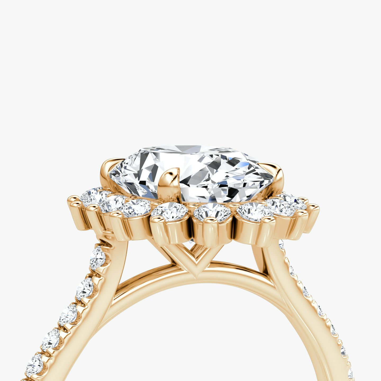 The Floral Cathedral  | Oval | 14k | Rose Gold | bandAccent: Pavé | diamondOrientation: vertical | caratWeight: other