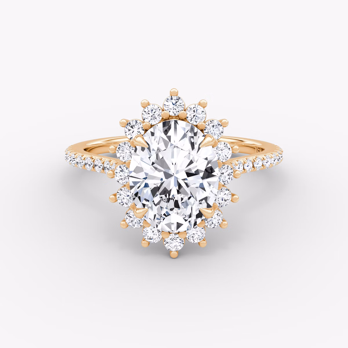 The Floral Cathedral | Oval | 14k | Rose Gold | bandAccent: Pavé | diamondOrientation: vertical | caratWeight: other