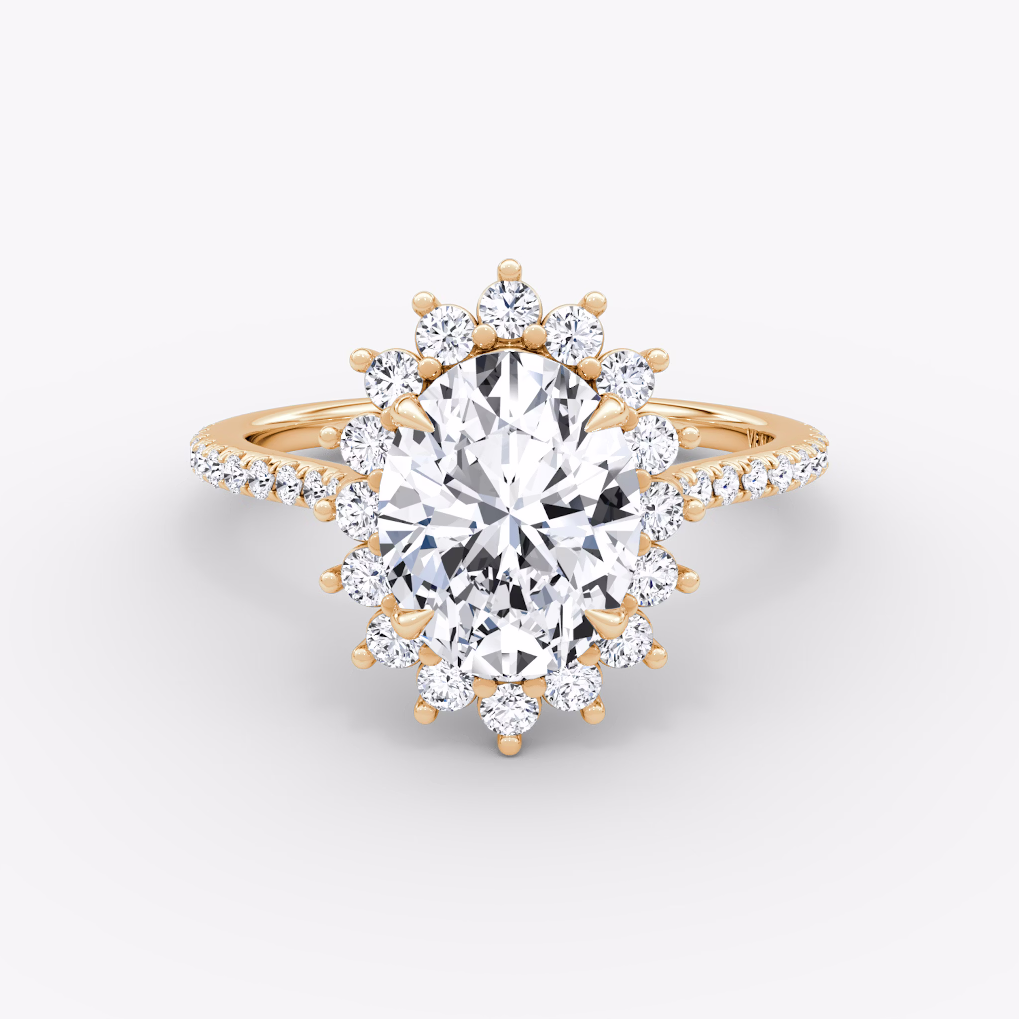 The Floral Cathedral | Oval | 14k | Rose Gold | bandAccent: Pavé | diamondOrientation: vertical | caratWeight: other