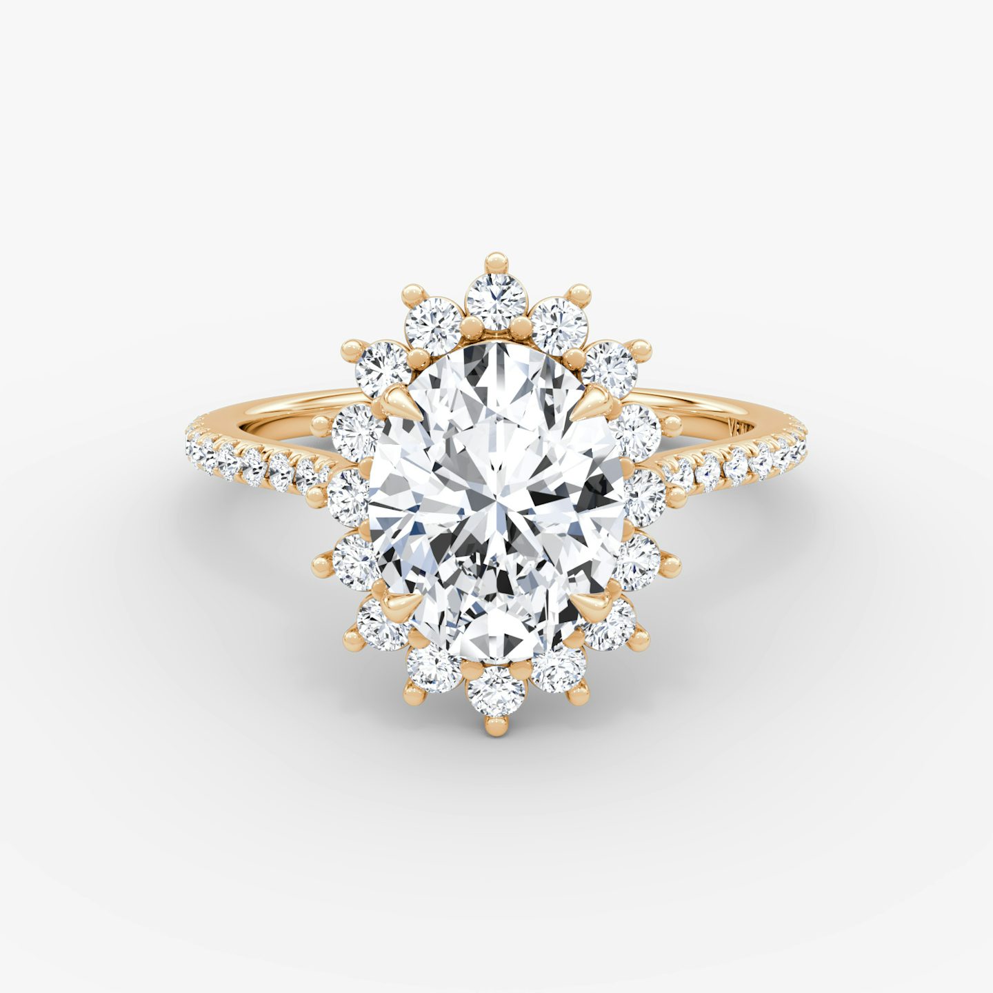 The Floral Cathedral  | Oval | 14k | Rose Gold | bandAccent: Pavé | diamondOrientation: vertical | caratWeight: other