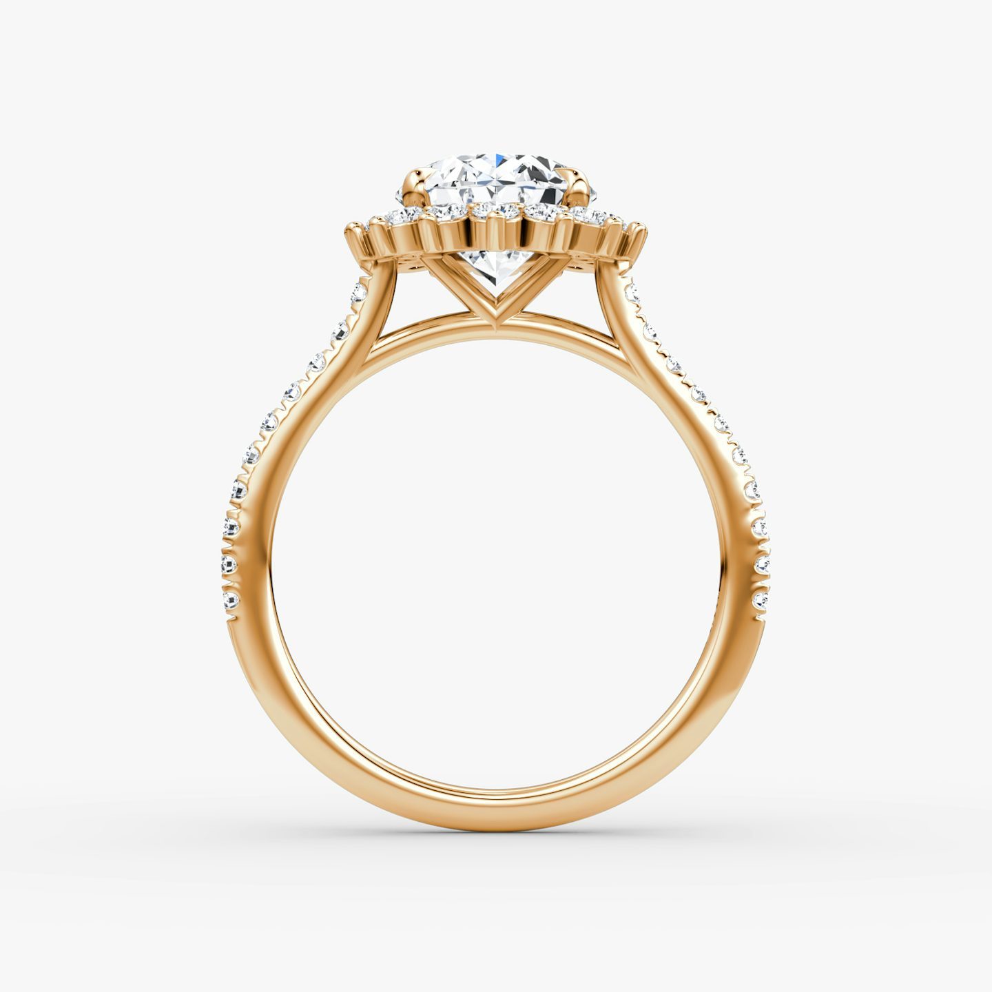 The Floral Cathedral  | Oval | 14k | Rose Gold | bandAccent: Pavé | diamondOrientation: vertical | caratWeight: other