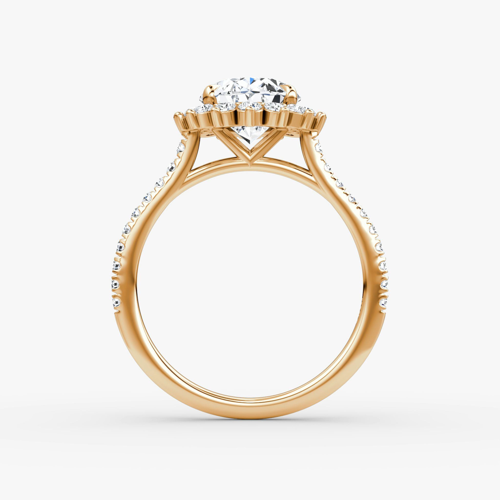 The Floral Cathedral | Oval | 14k | Rose Gold | bandAccent: Pavé | diamondOrientation: vertical | caratWeight: other