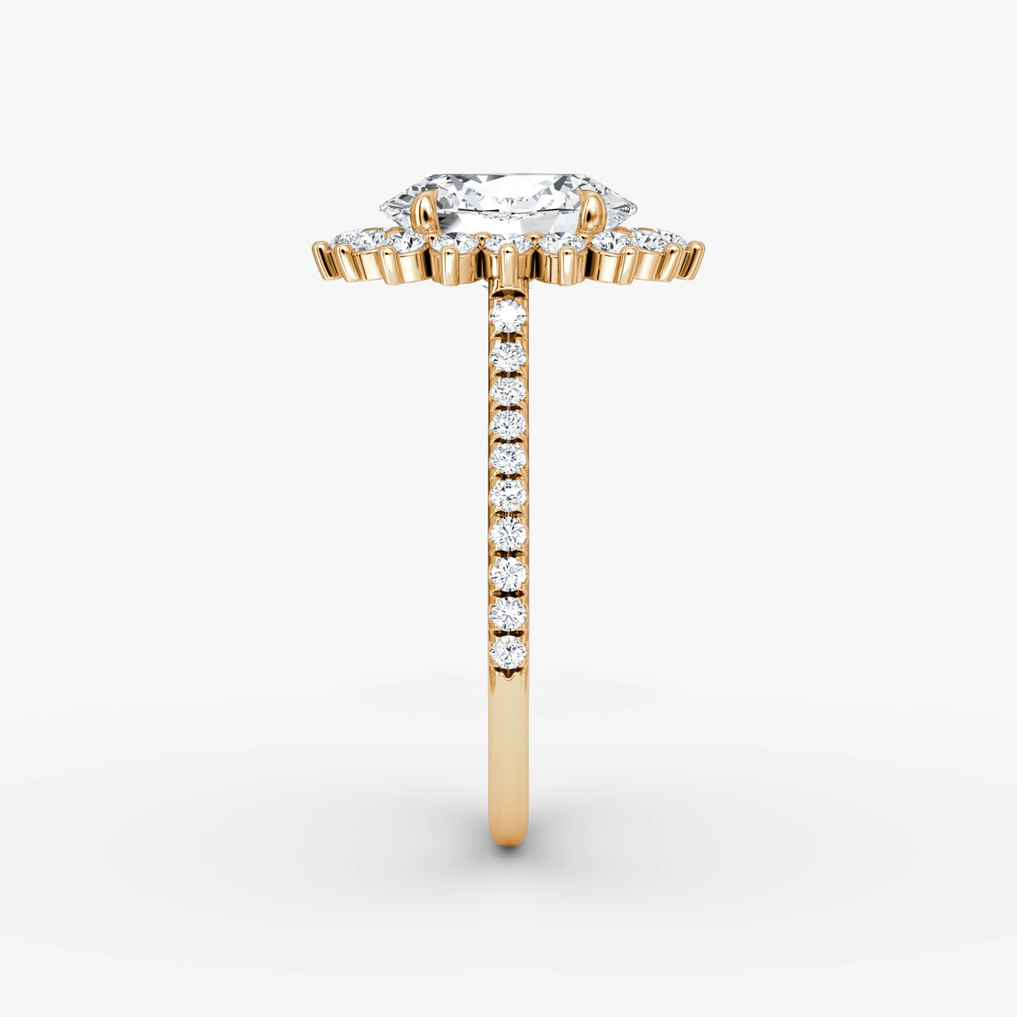 The Floral Cathedral  | Oval | 14k | Rose Gold | bandAccent: Pavé | diamondOrientation: vertical | caratWeight: other