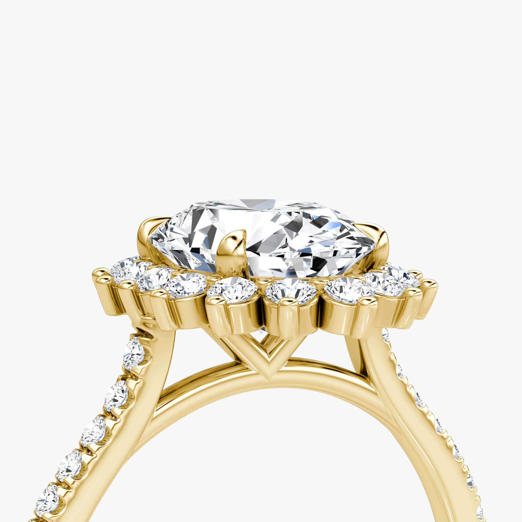 The Floral Cathedral | Oval | 18k | Yellow Gold | bandAccent: Pavé | diamondOrientation: vertical | caratWeight: other