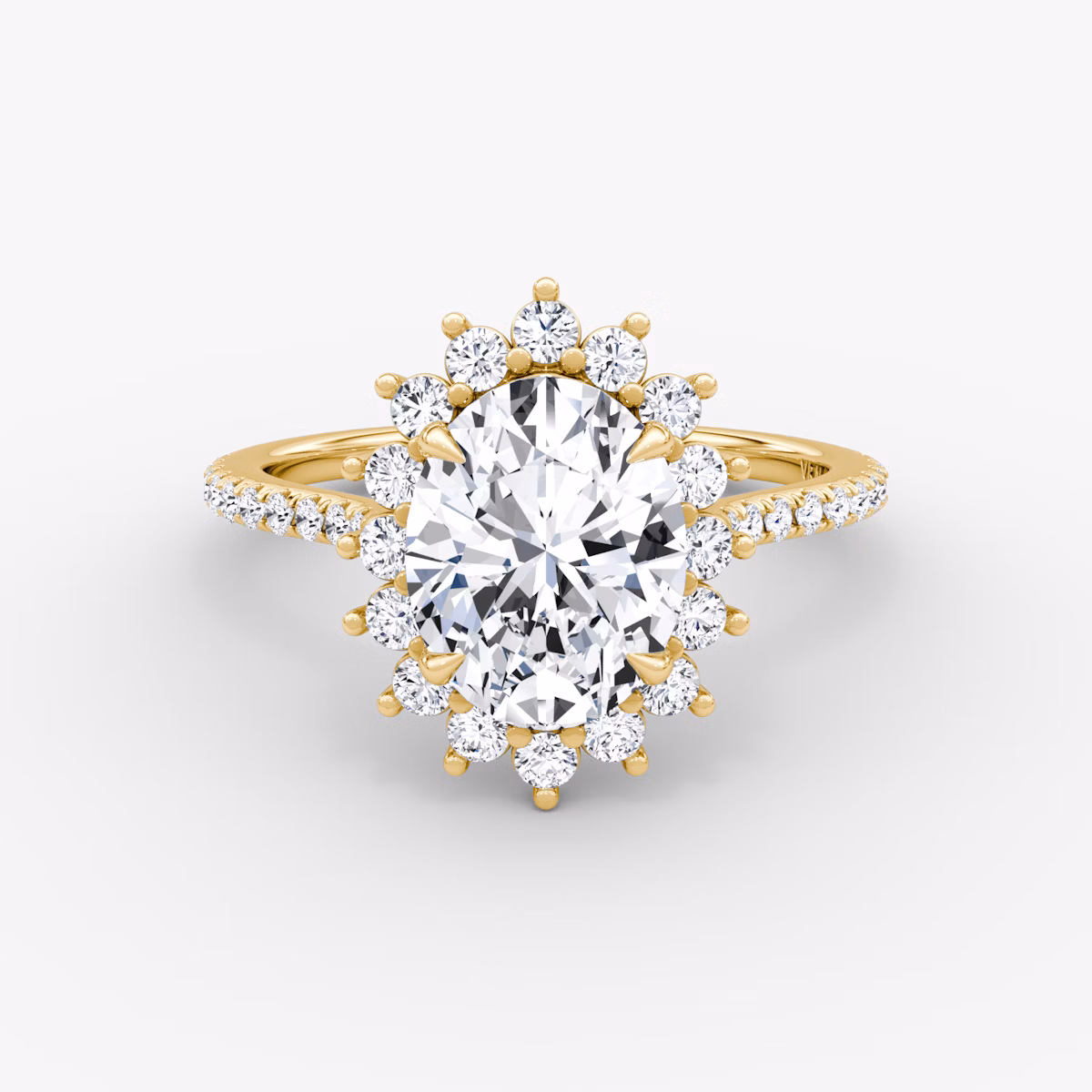 The Floral Cathedral | Oval | 18k | Yellow Gold | bandAccent: Pavé | diamondOrientation: vertical | caratWeight: other