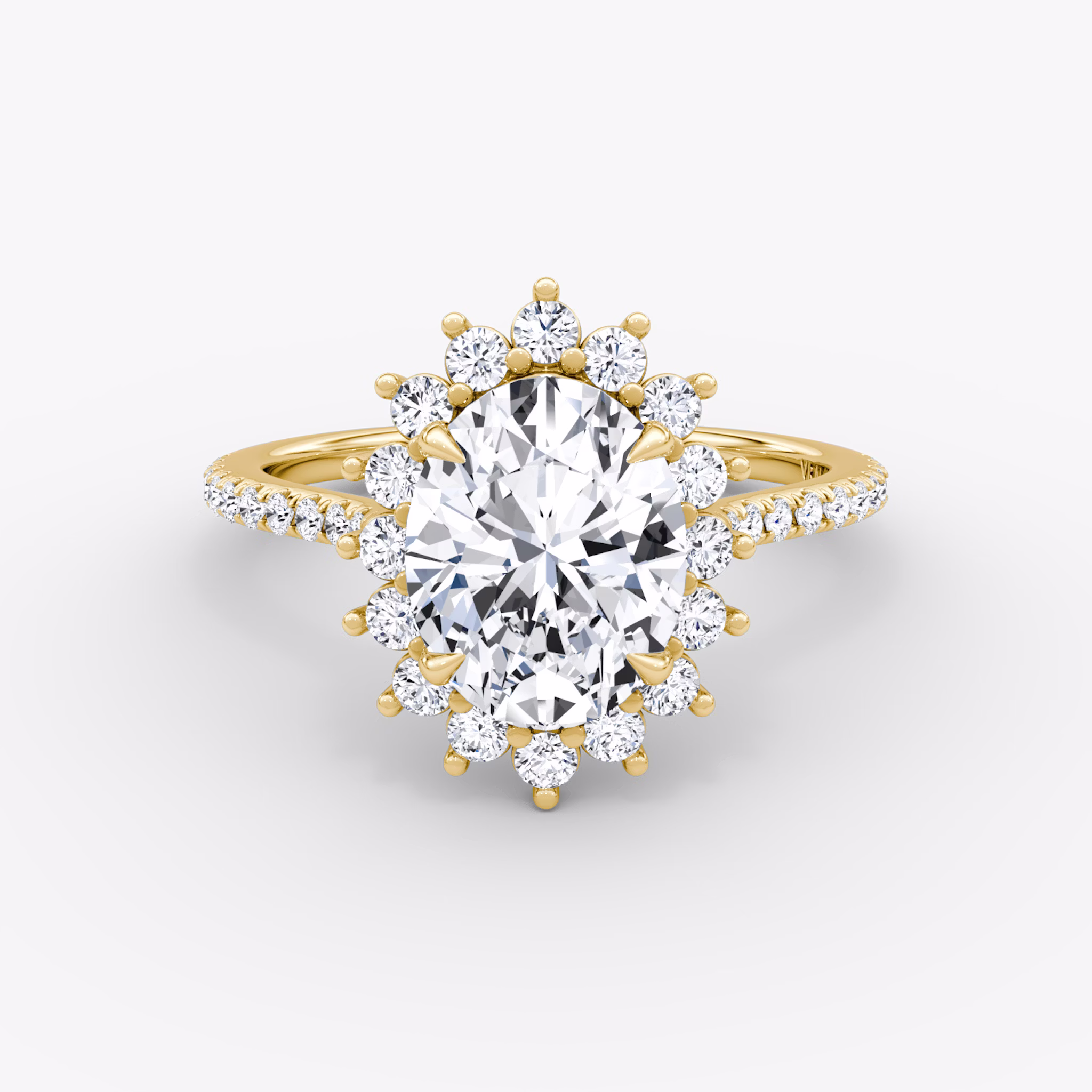 The Floral Cathedral | Oval | 18k | Yellow Gold | bandAccent: Pavé | diamondOrientation: vertical | caratWeight: other
