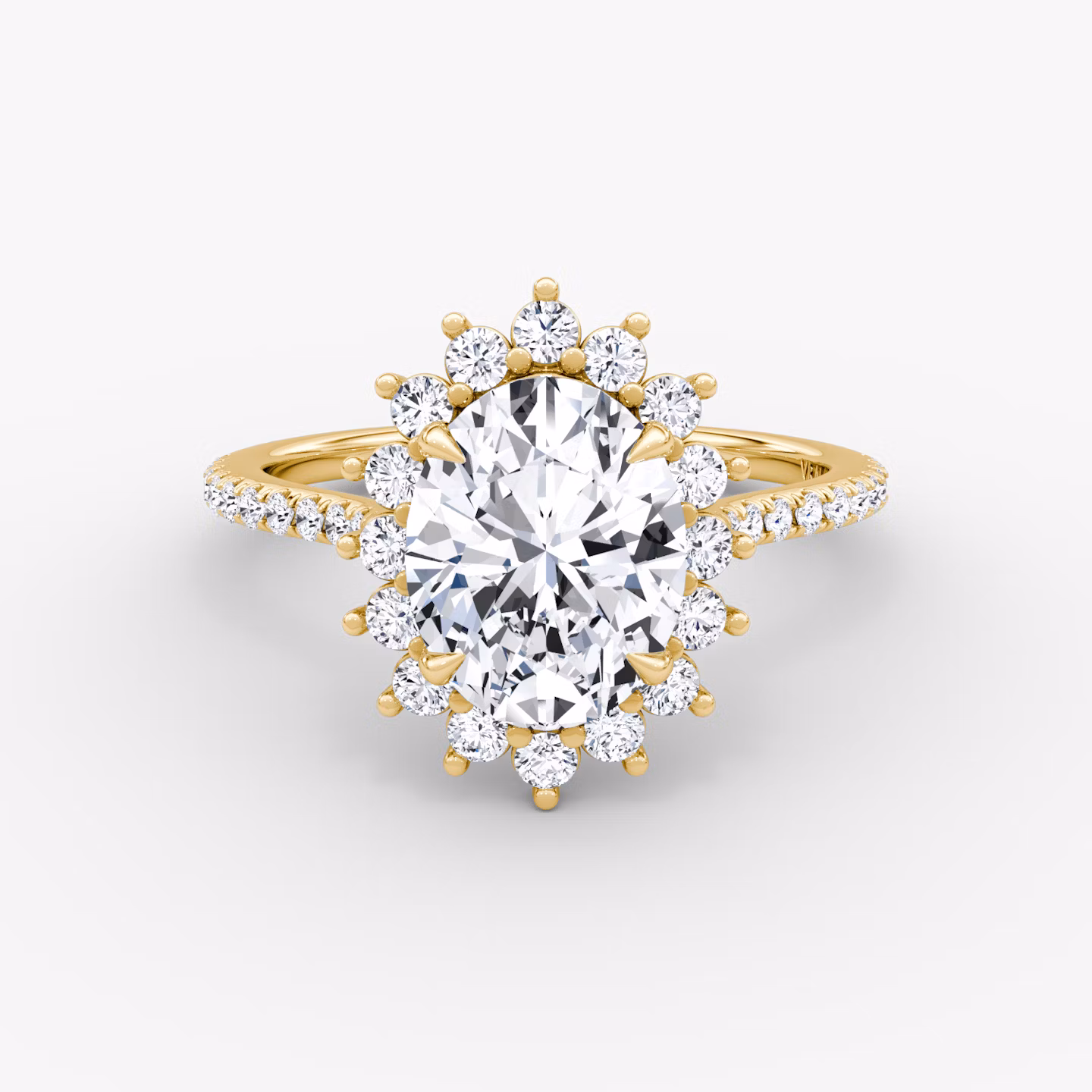 The Floral Cathedral  | Oval | 18k | Yellow Gold | bandAccent: Pavé | diamondOrientation: vertical | caratWeight: other