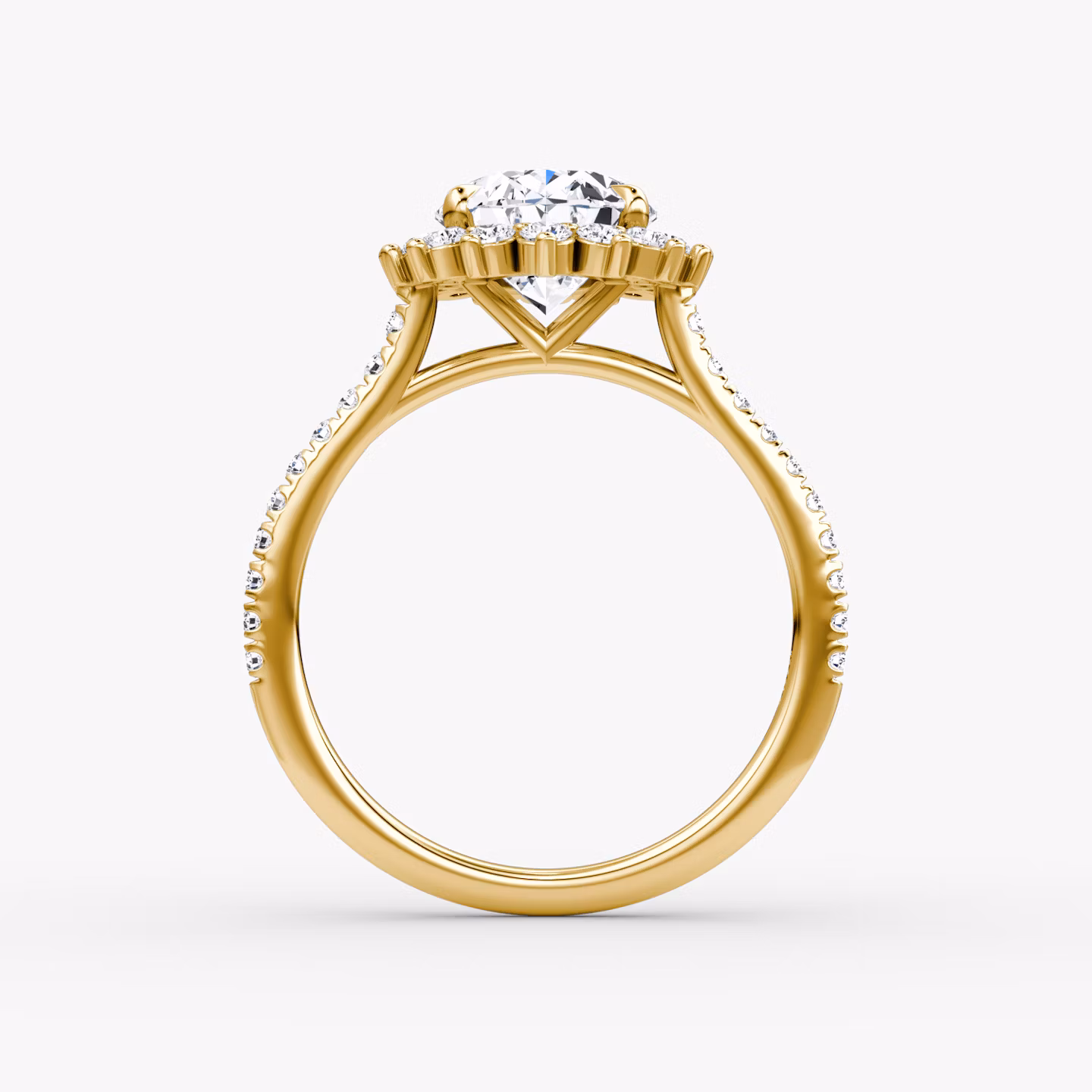 The Floral Cathedral  | Oval | 18k | Yellow Gold | bandAccent: Pavé | diamondOrientation: vertical | caratWeight: other