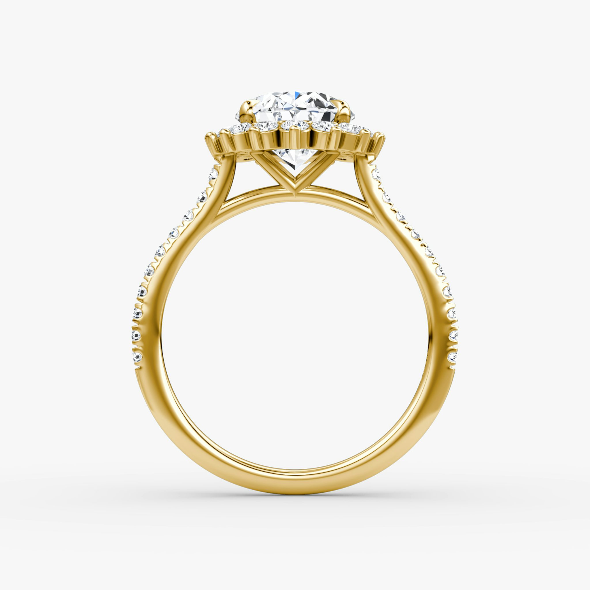 The Floral Cathedral | Oval | 18k | Yellow Gold | bandAccent: Pavé | diamondOrientation: vertical | caratWeight: other