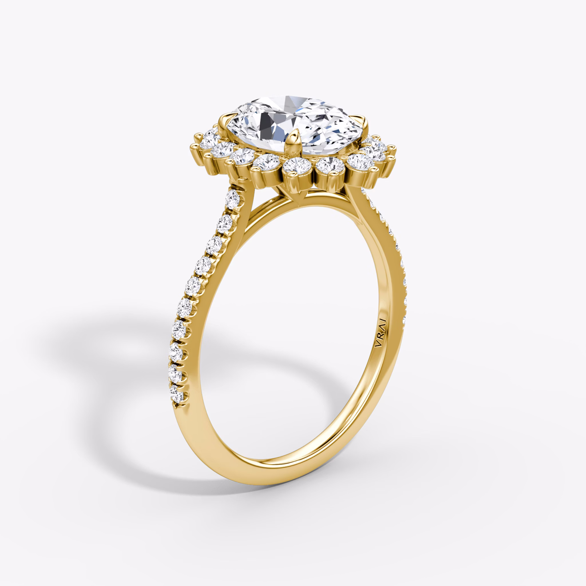 The Floral Cathedral | Oval | 18k | Yellow Gold | bandAccent: Pavé | diamondOrientation: vertical | caratWeight: other
