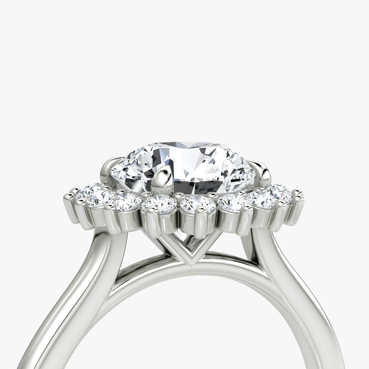 The Floral Cathedral  | Round Brilliant | Platinum | bandAccent: Plain | caratWeight: other | diamondOrientation: vertical