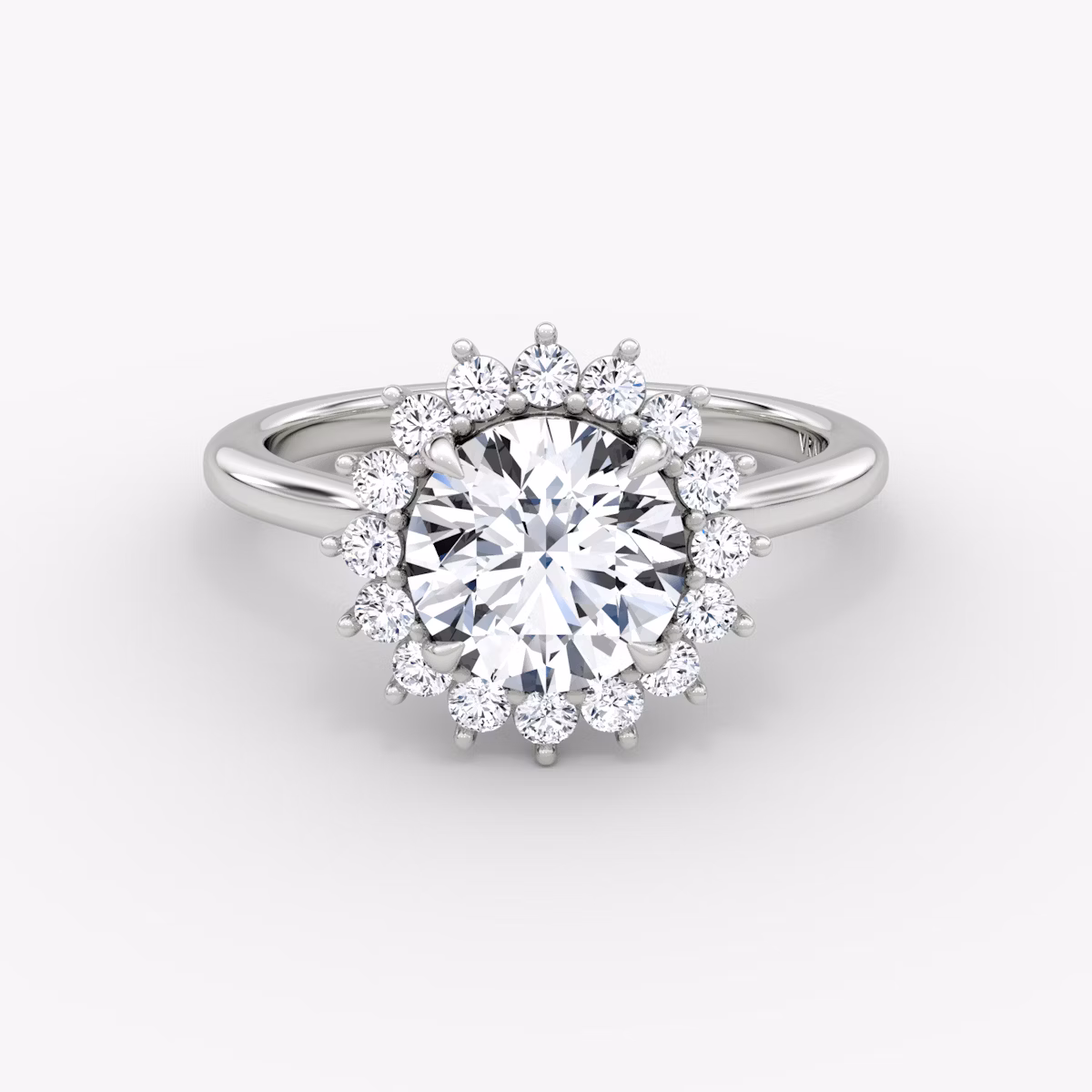 The Floral Cathedral | Round Brilliant | 18k | White Gold | bandAccent: Plain | caratWeight: 1.0ct | diamondOrientation: vertical