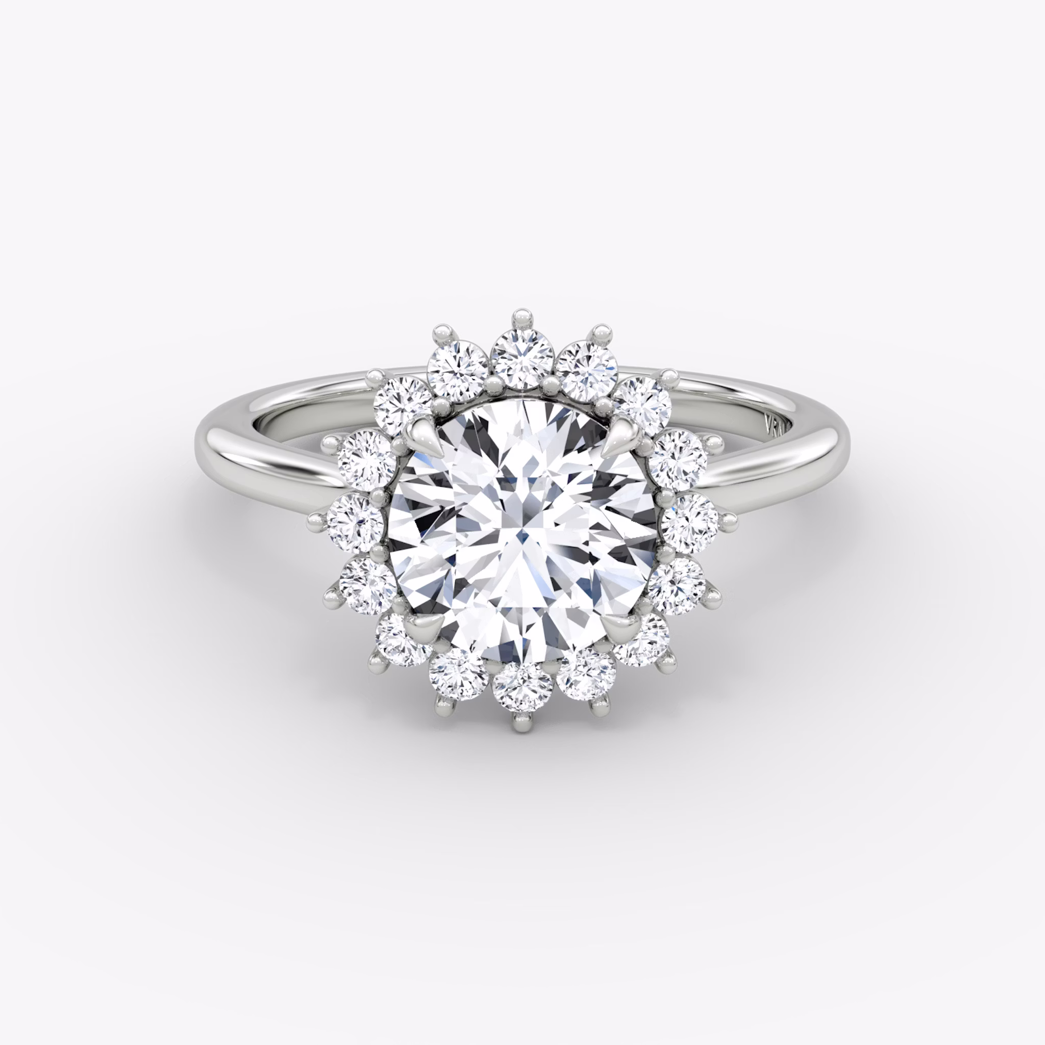 The Floral Cathedral | Round Brilliant | Platinum | bandAccent: Plain | caratWeight: 1.0ct | diamondOrientation: vertical