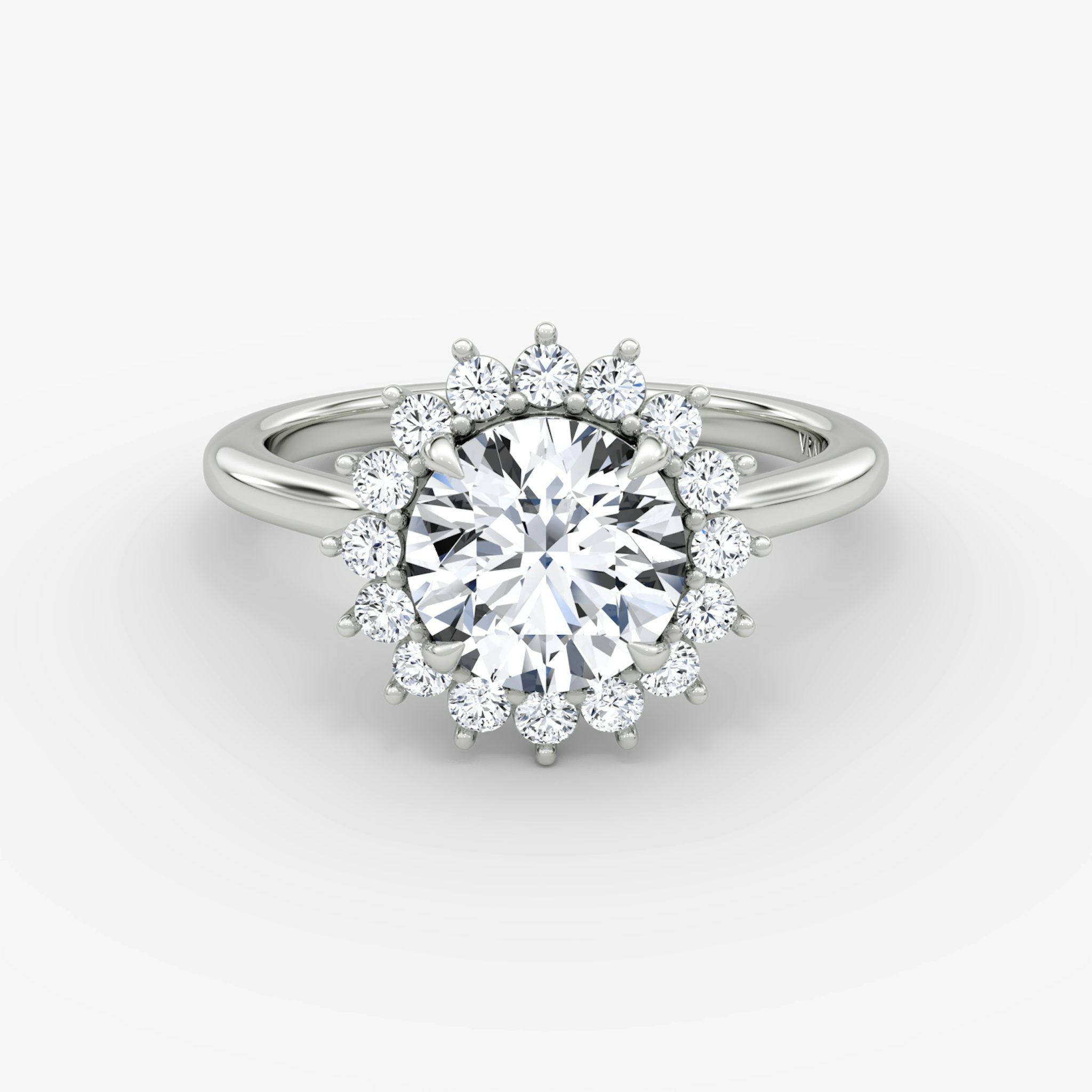 The Floral Cathedral | Round Brilliant | Platinum | bandAccent: Plain | caratWeight: 1.0ct | diamondOrientation: vertical