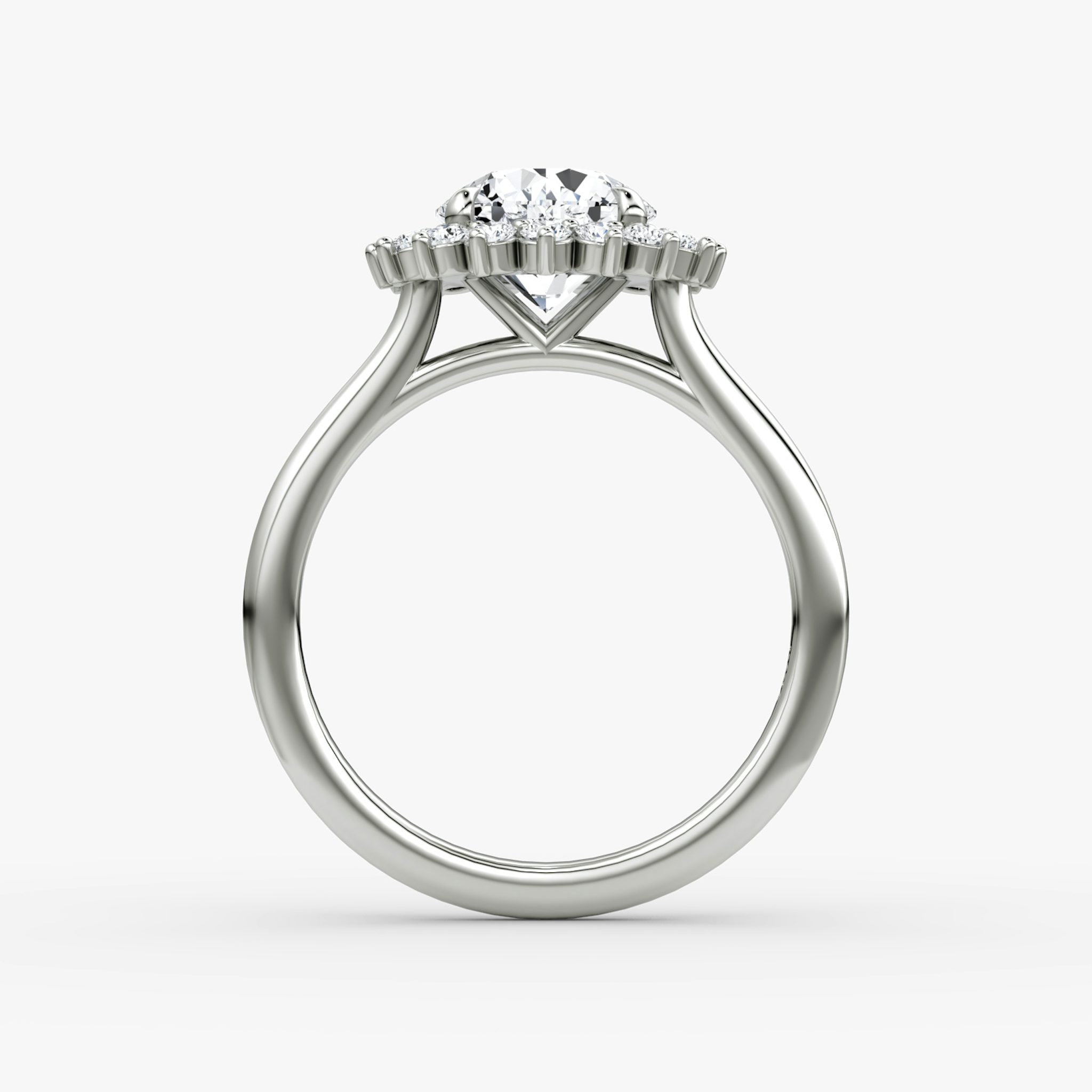 The Floral Cathedral | Round Brilliant | Platinum | bandAccent: Plain | caratWeight: 1.0ct | diamondOrientation: vertical