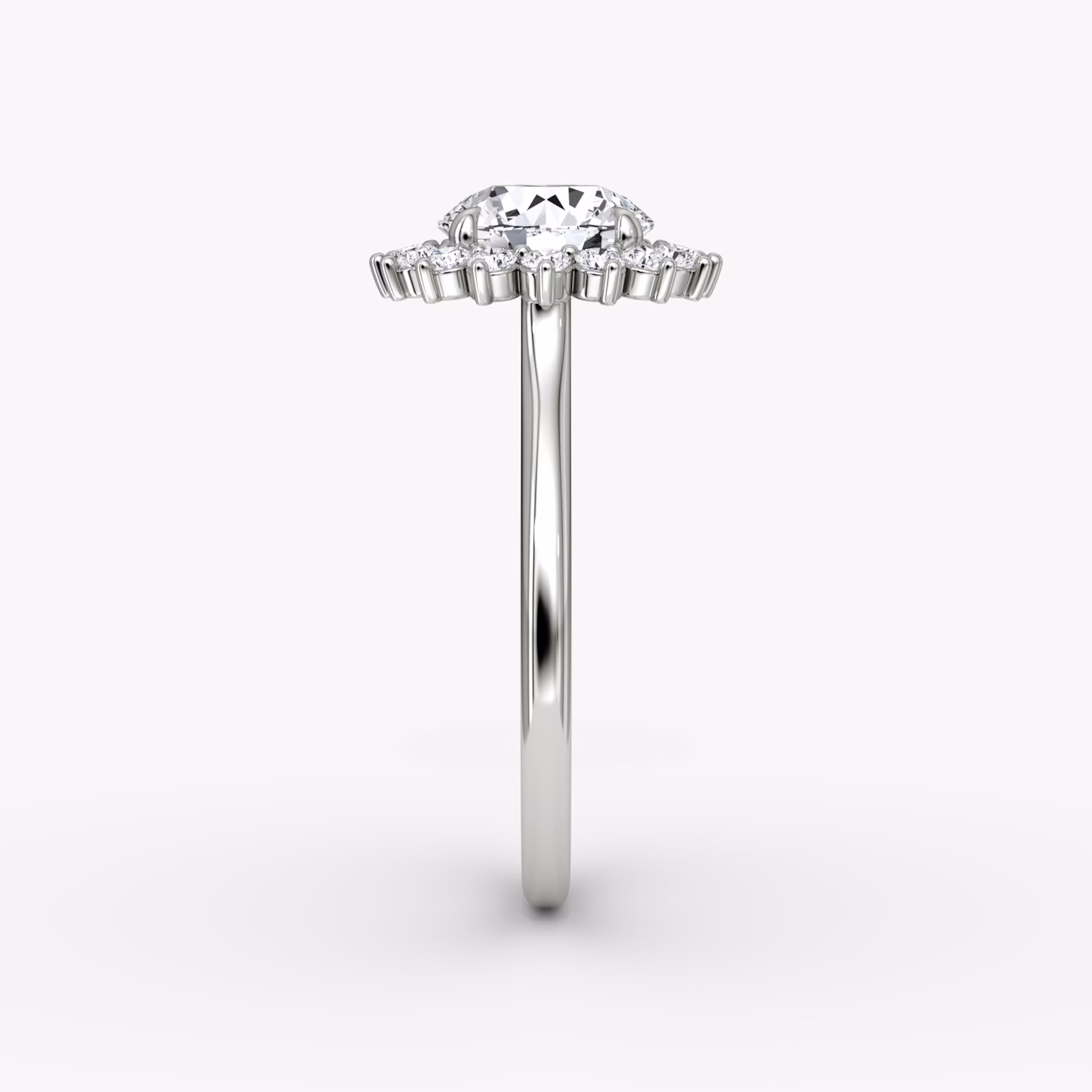 The Floral Cathedral | Round Brilliant | Platinum | bandAccent: Plain | caratWeight: 1.0ct | diamondOrientation: vertical