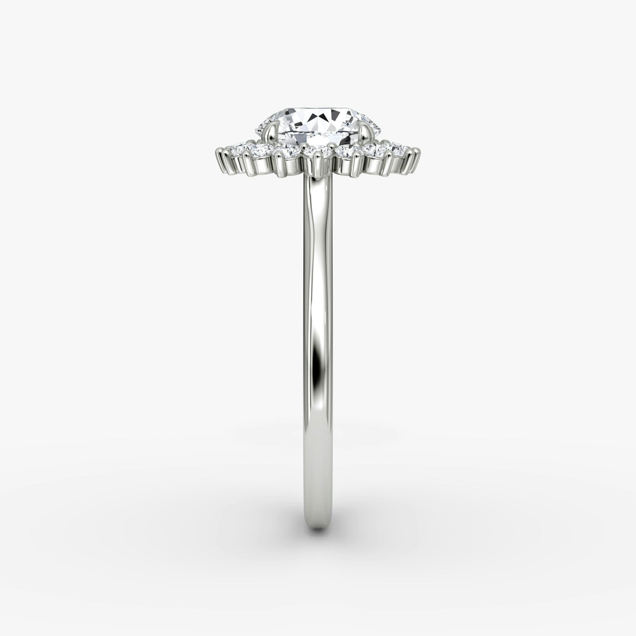 The Floral Cathedral | Round Brilliant | Platinum | bandAccent: Plain | caratWeight: 1.0ct | diamondOrientation: vertical