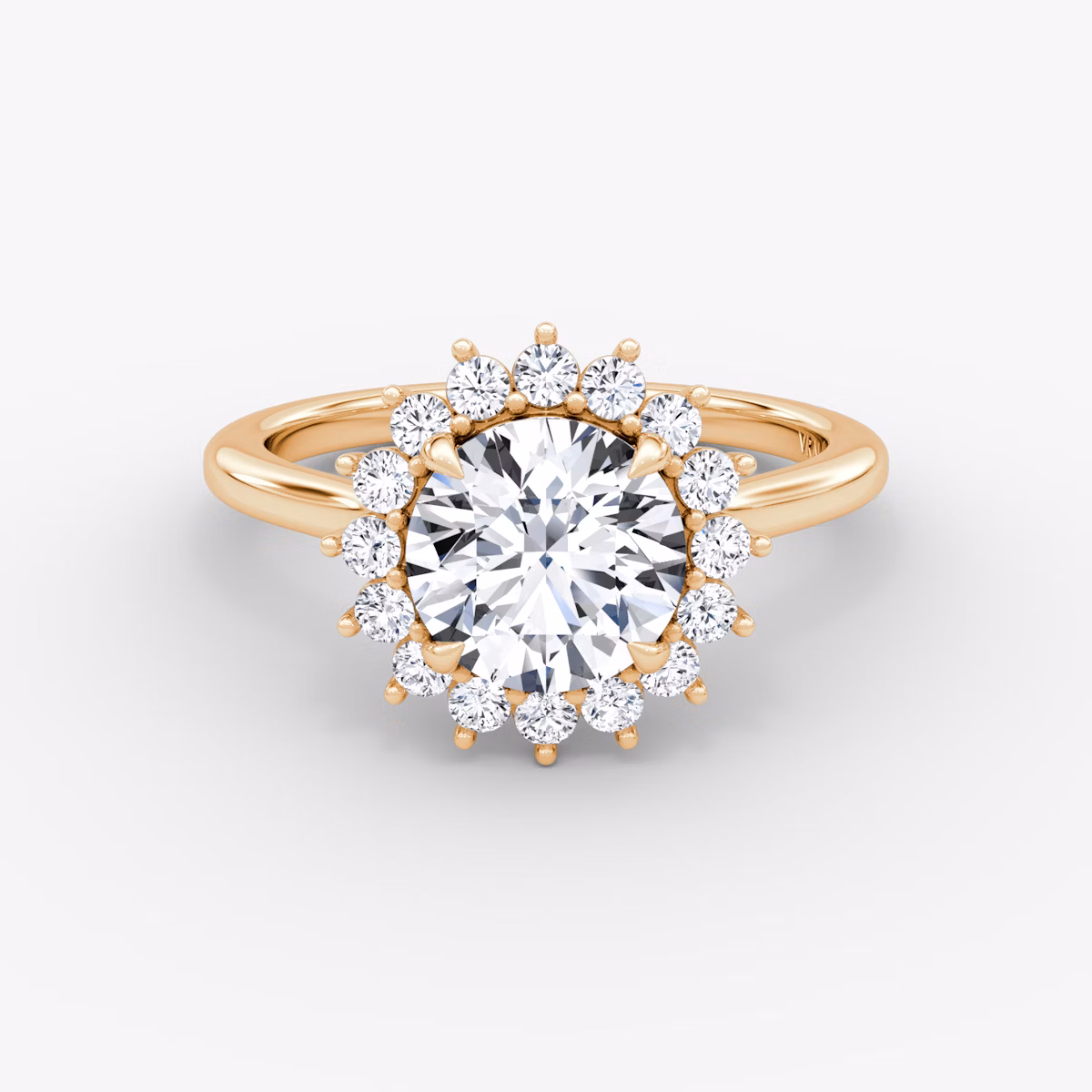 The Floral Cathedral | Round Brilliant | 14k | Rose Gold | bandAccent: Plain | caratWeight: 1.0ct | diamondOrientation: vertical