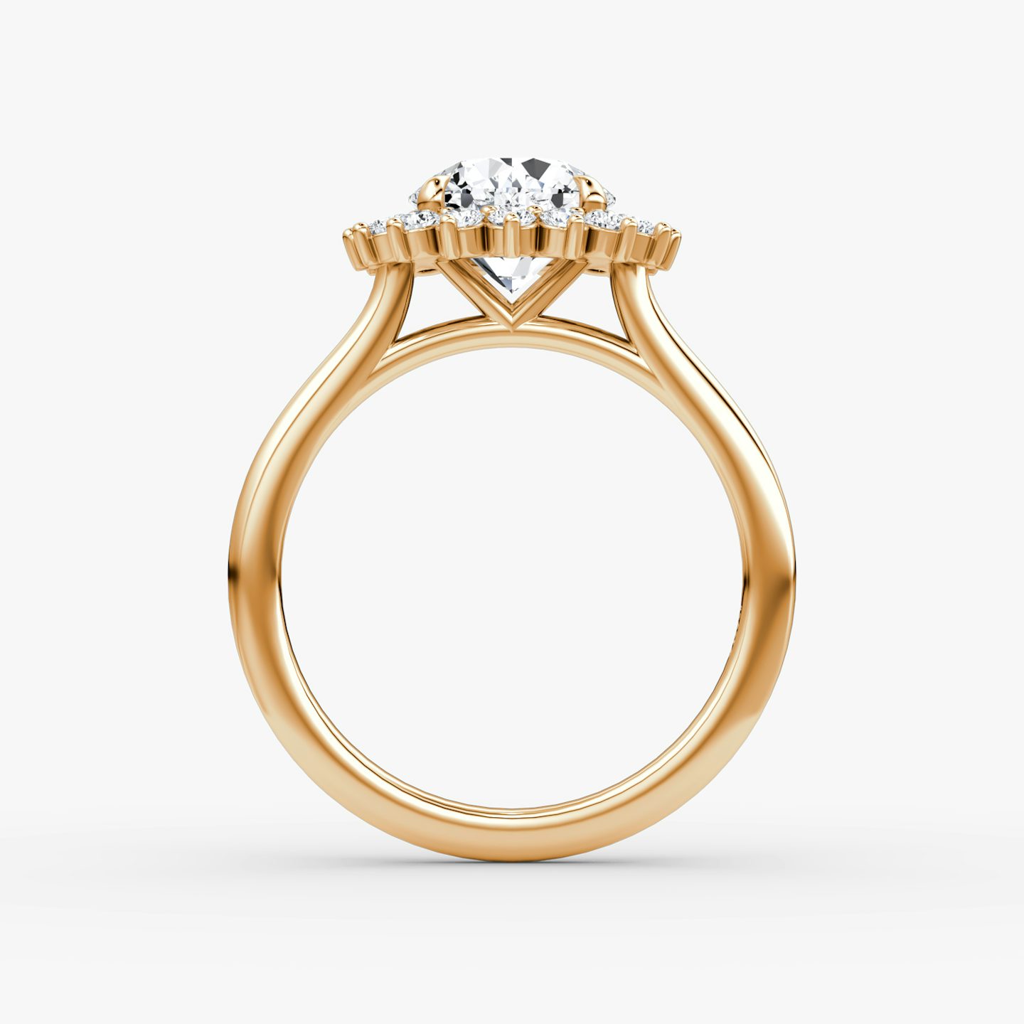 The Floral Cathedral  | Round Brilliant | 14k | Rose Gold | bandAccent: Plain | caratWeight: 1.0ct | diamondOrientation: vertical