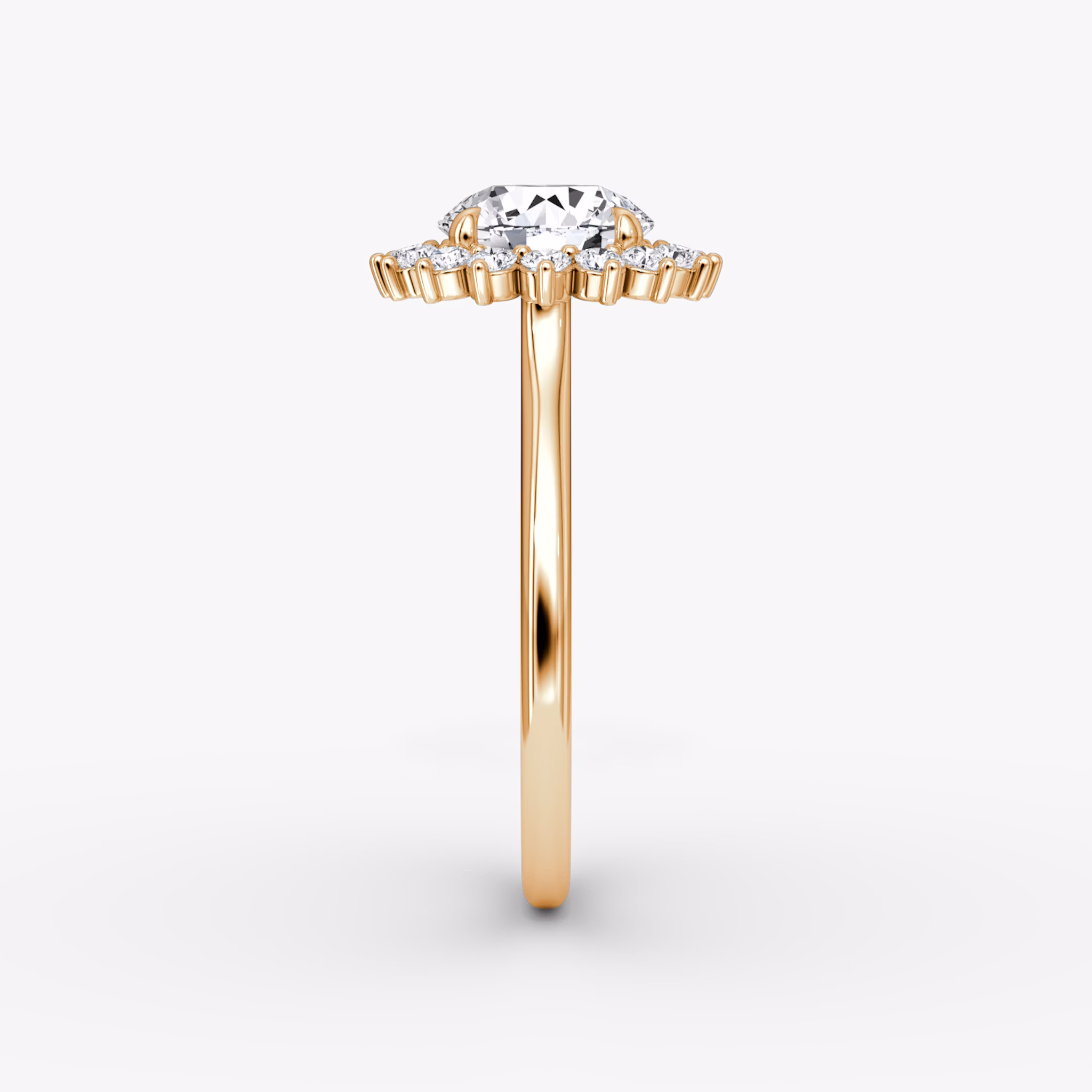 The Floral Cathedral | Round Brilliant | 14k | Rose Gold | bandAccent: Plain | caratWeight: 1.0ct | diamondOrientation: vertical