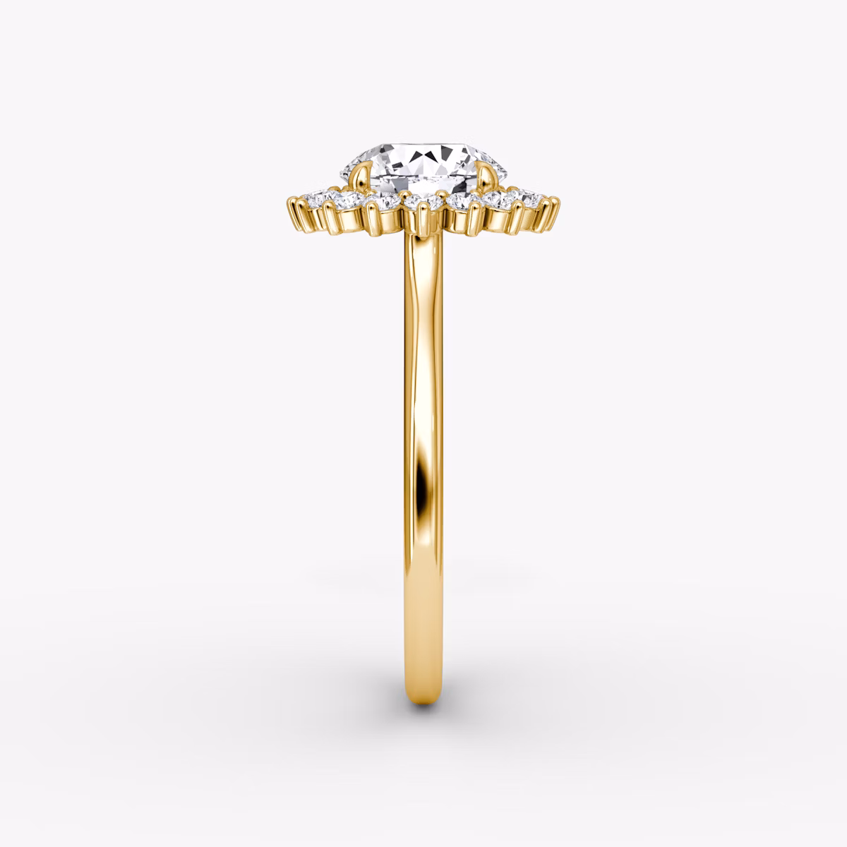 The Floral Cathedral | Round Brilliant | 18k | Yellow Gold | bandAccent: Plain | caratWeight: 1.0ct | diamondOrientation: vertical