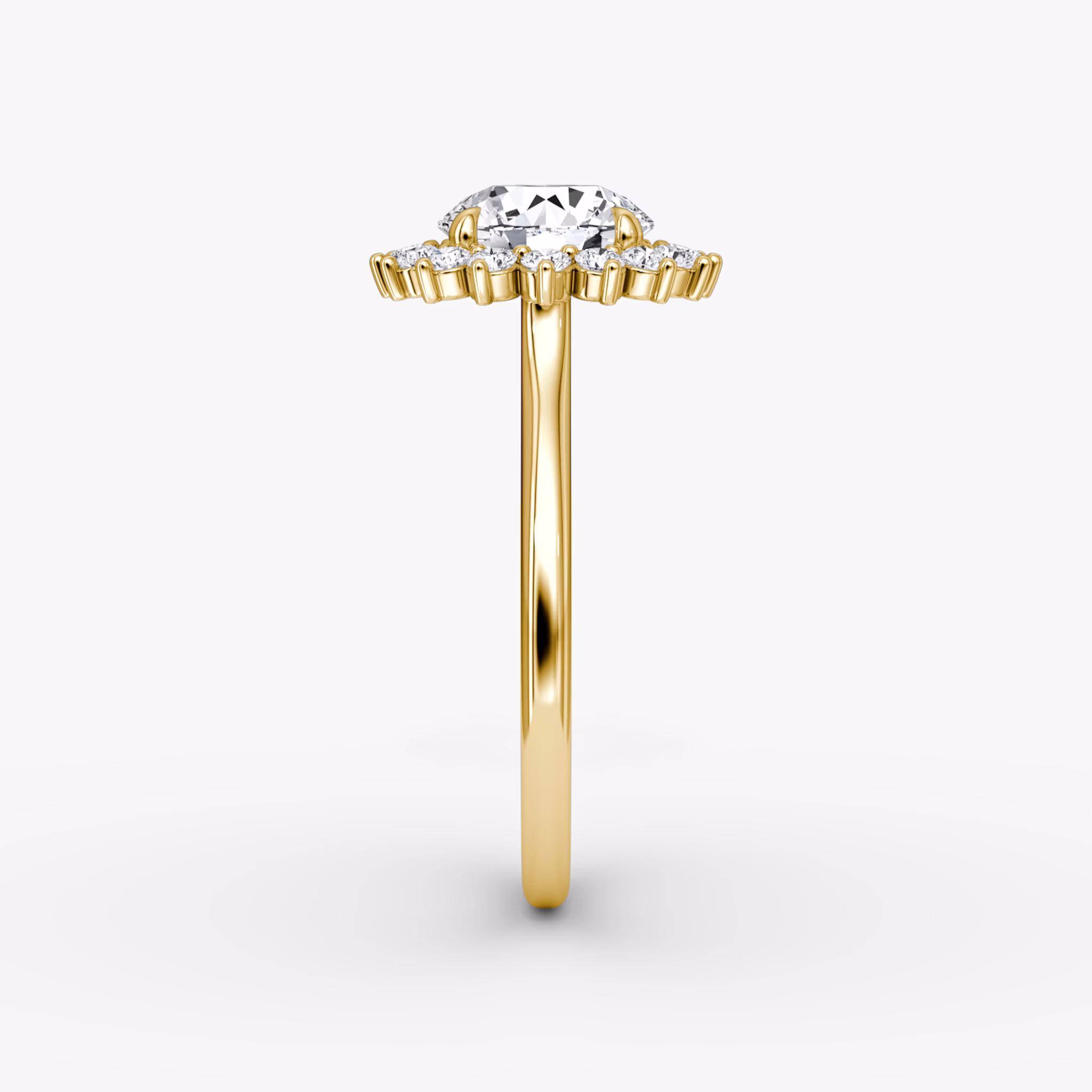 The Floral Cathedral | Round Brilliant | 18k | Yellow Gold | bandAccent: Plain | caratWeight: 1.0ct | diamondOrientation: vertical