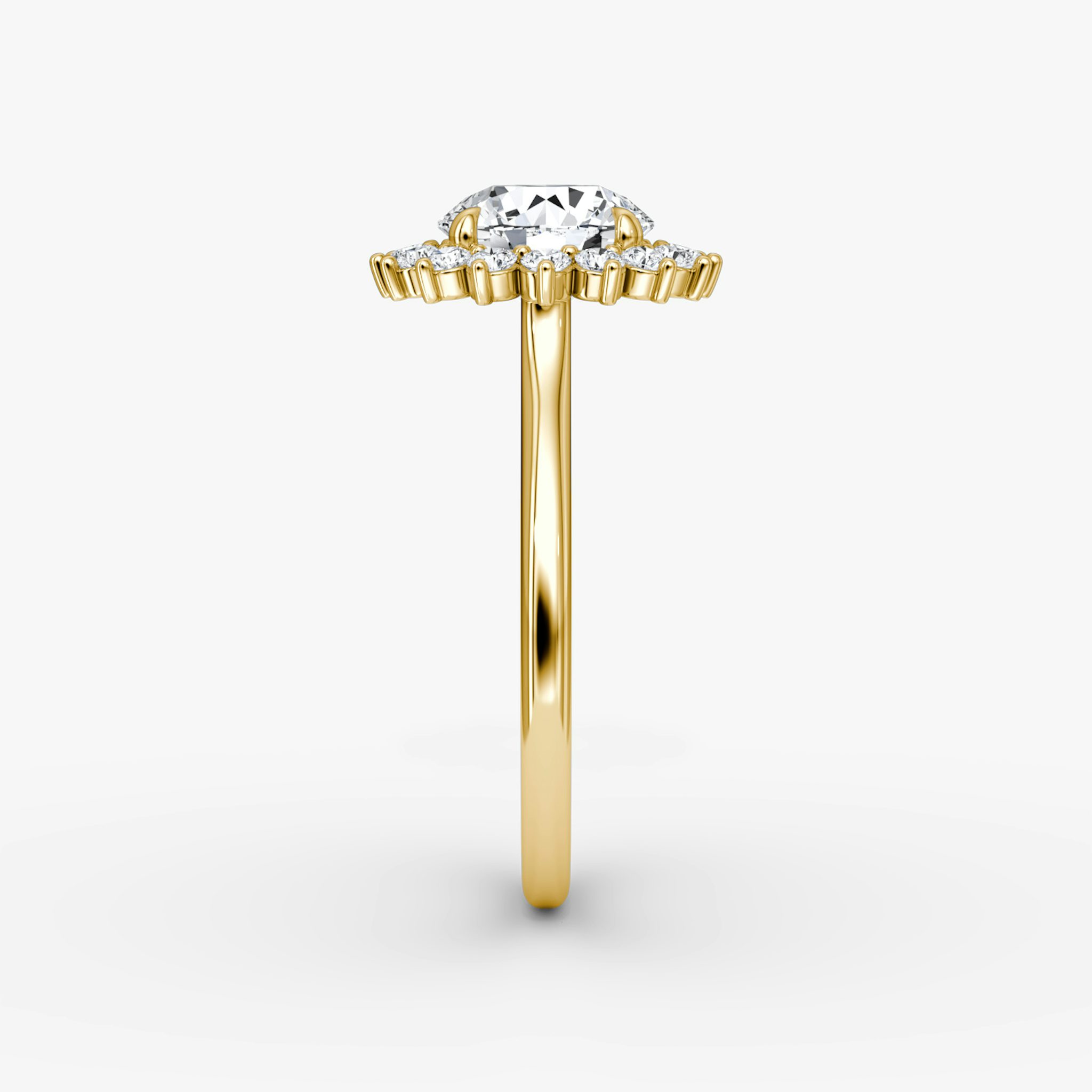 The Floral Cathedral | Round Brilliant | 18k | Yellow Gold | bandAccent: Plain | caratWeight: 1.0ct | diamondOrientation: vertical