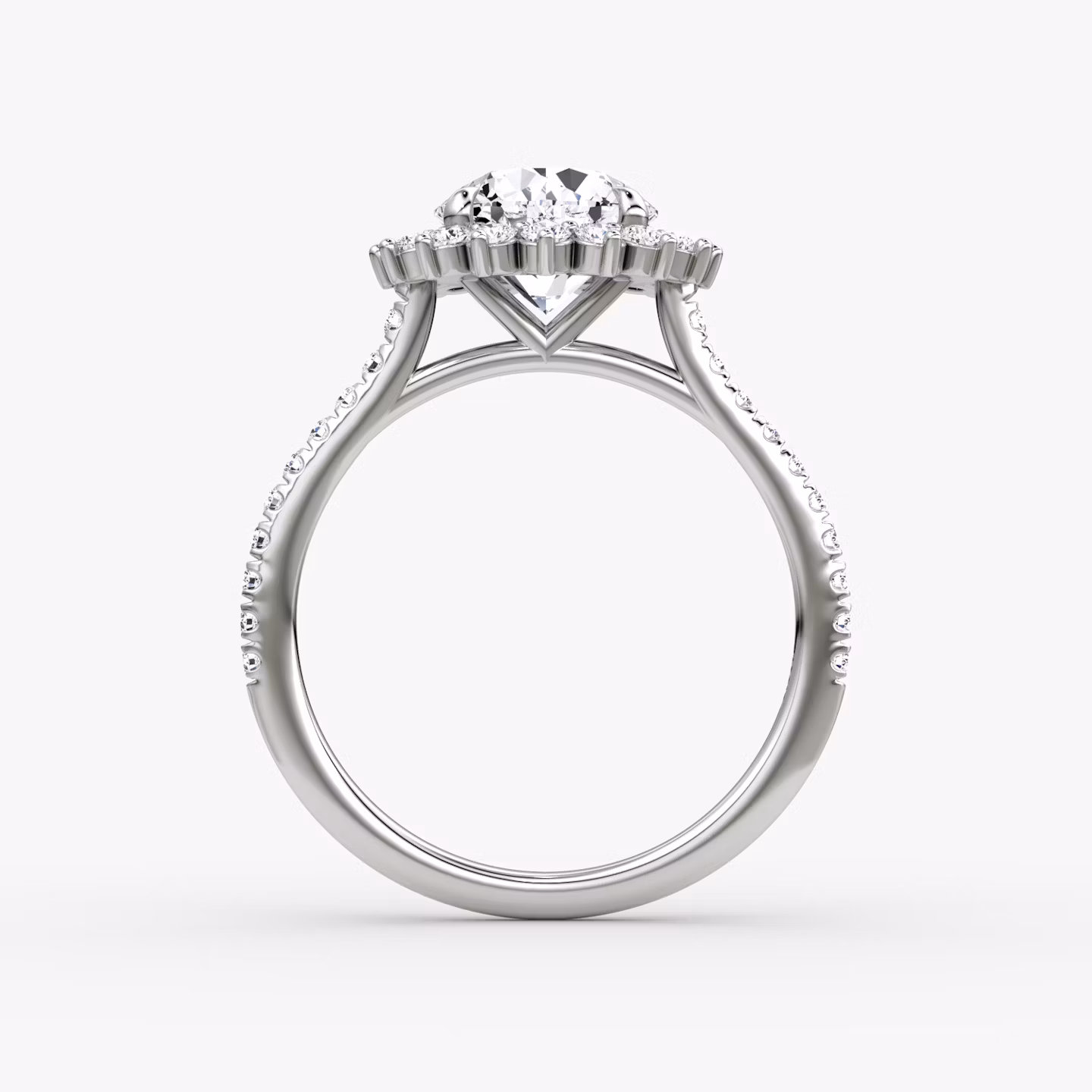 The Floral Cathedral  | Round Brilliant | Platinum | bandAccent: Pavé | caratWeight: 1.5ct | diamondOrientation: vertical