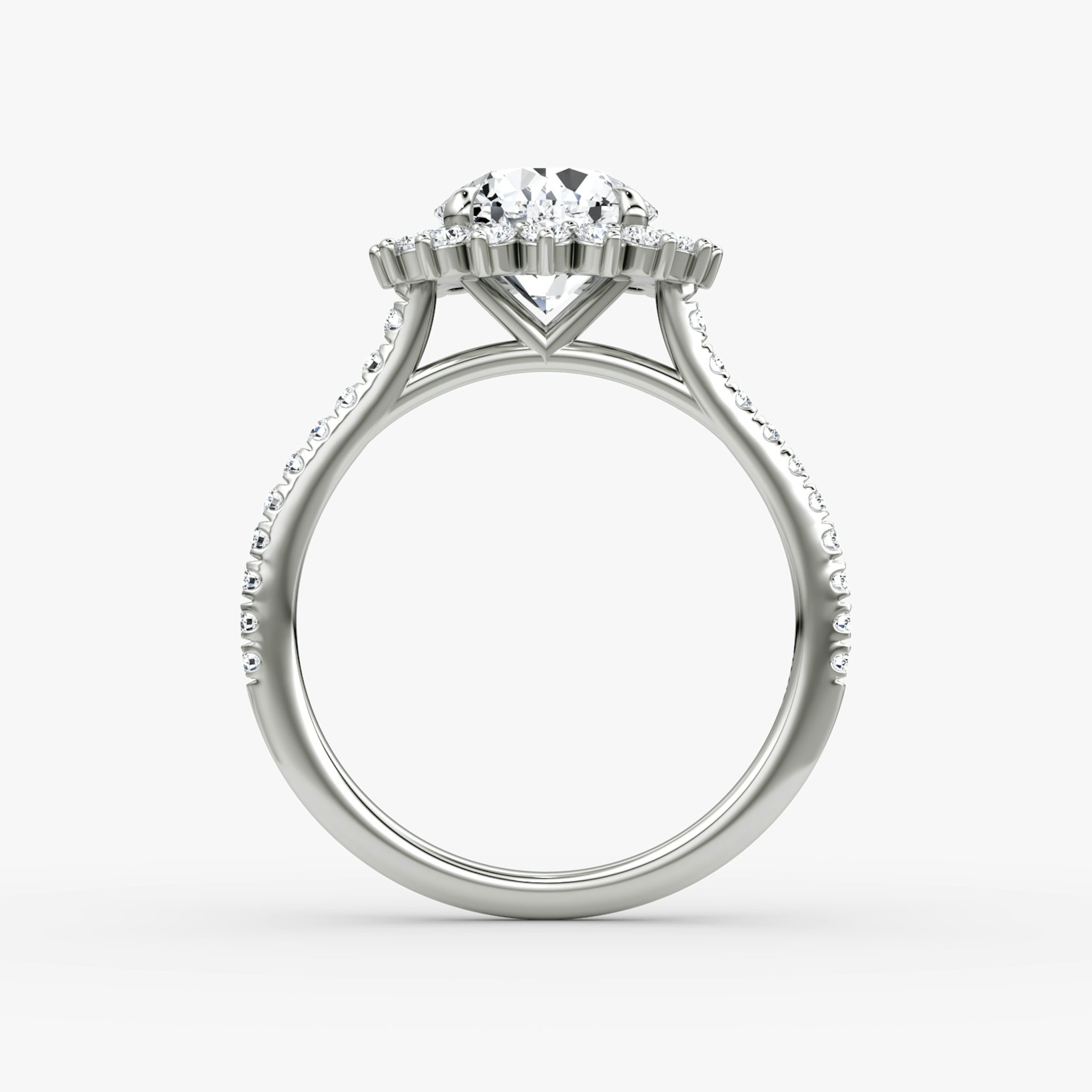 The Floral Cathedral | Round Brilliant | Platinum | bandAccent: Pavé | caratWeight: other | diamondOrientation: vertical