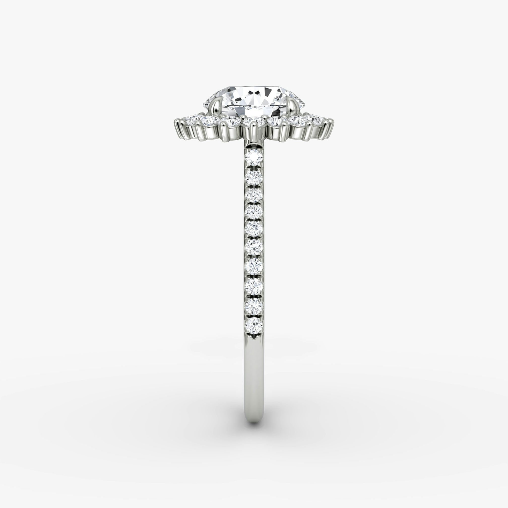 The Floral Cathedral | Round Brilliant | Platinum | bandAccent: Pavé | caratWeight: other | diamondOrientation: vertical