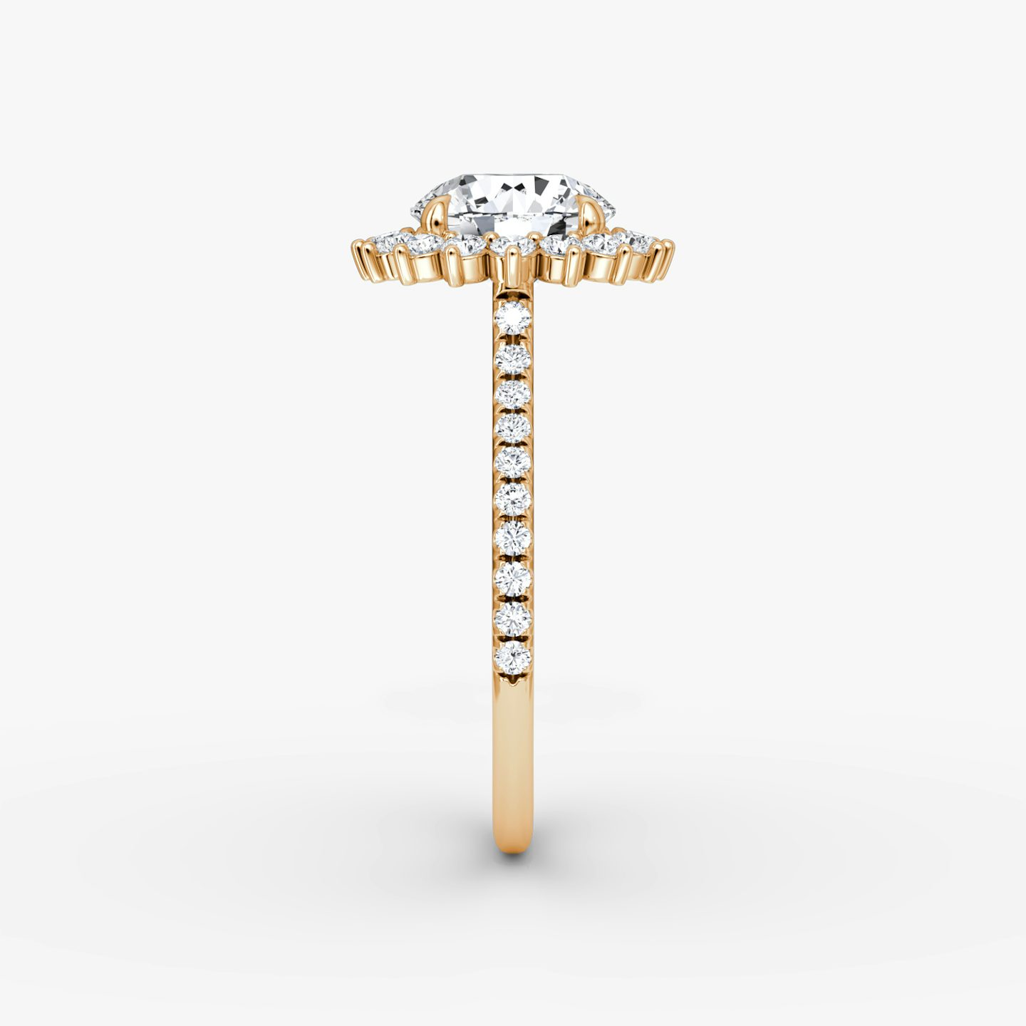 The Floral Cathedral  | Round Brilliant | 14k | Rose Gold | bandAccent: Pavé | caratWeight: 2.0ct | diamondOrientation: vertical