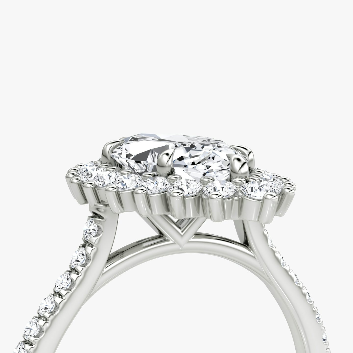 The Floral Cathedral  | Marquise | 18k | White Gold | bandAccent: Pavé | diamondOrientation: vertical | caratWeight: other