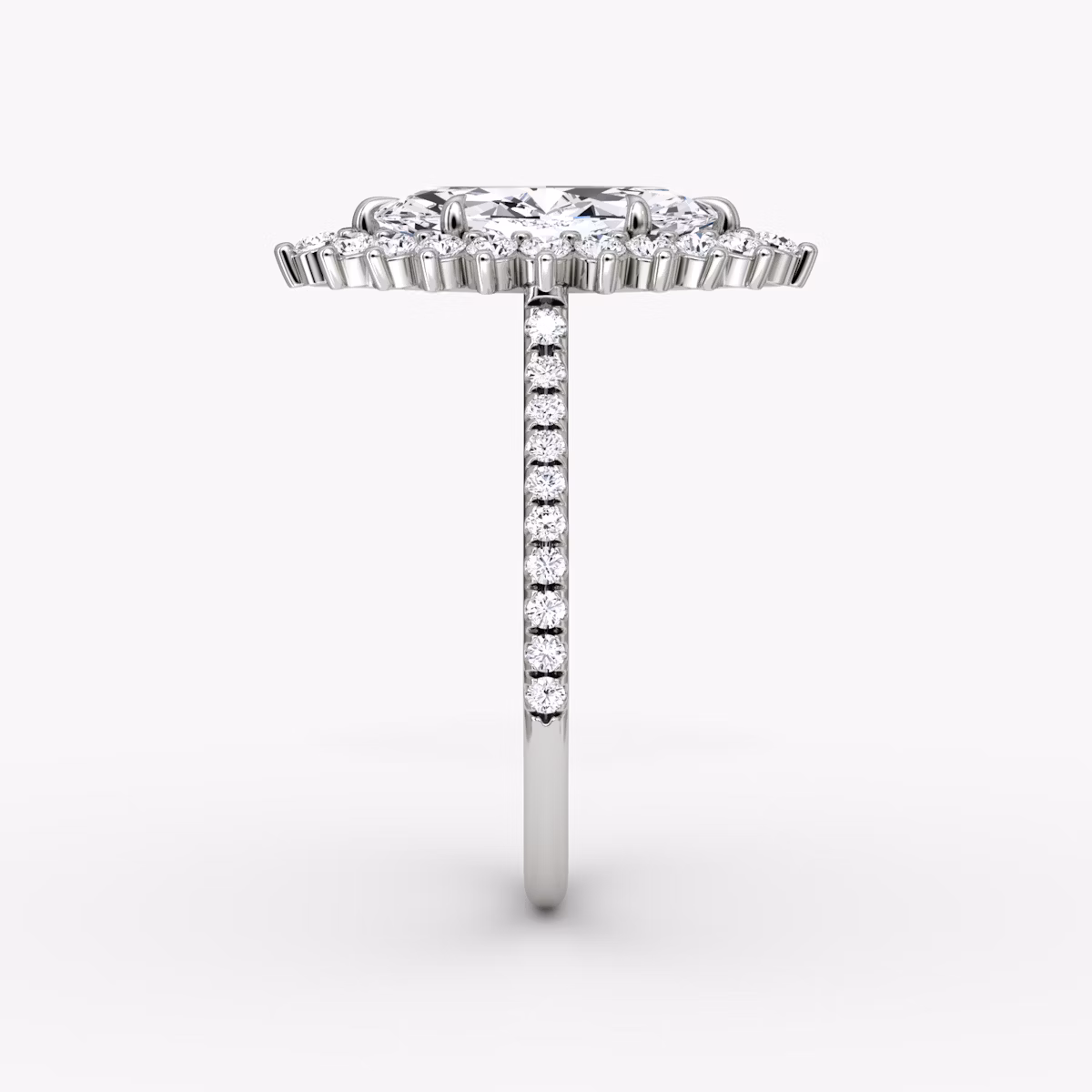 The Floral Cathedral | Marquise | 18k | White Gold | bandAccent: Pavé | diamondOrientation: vertical | caratWeight: other