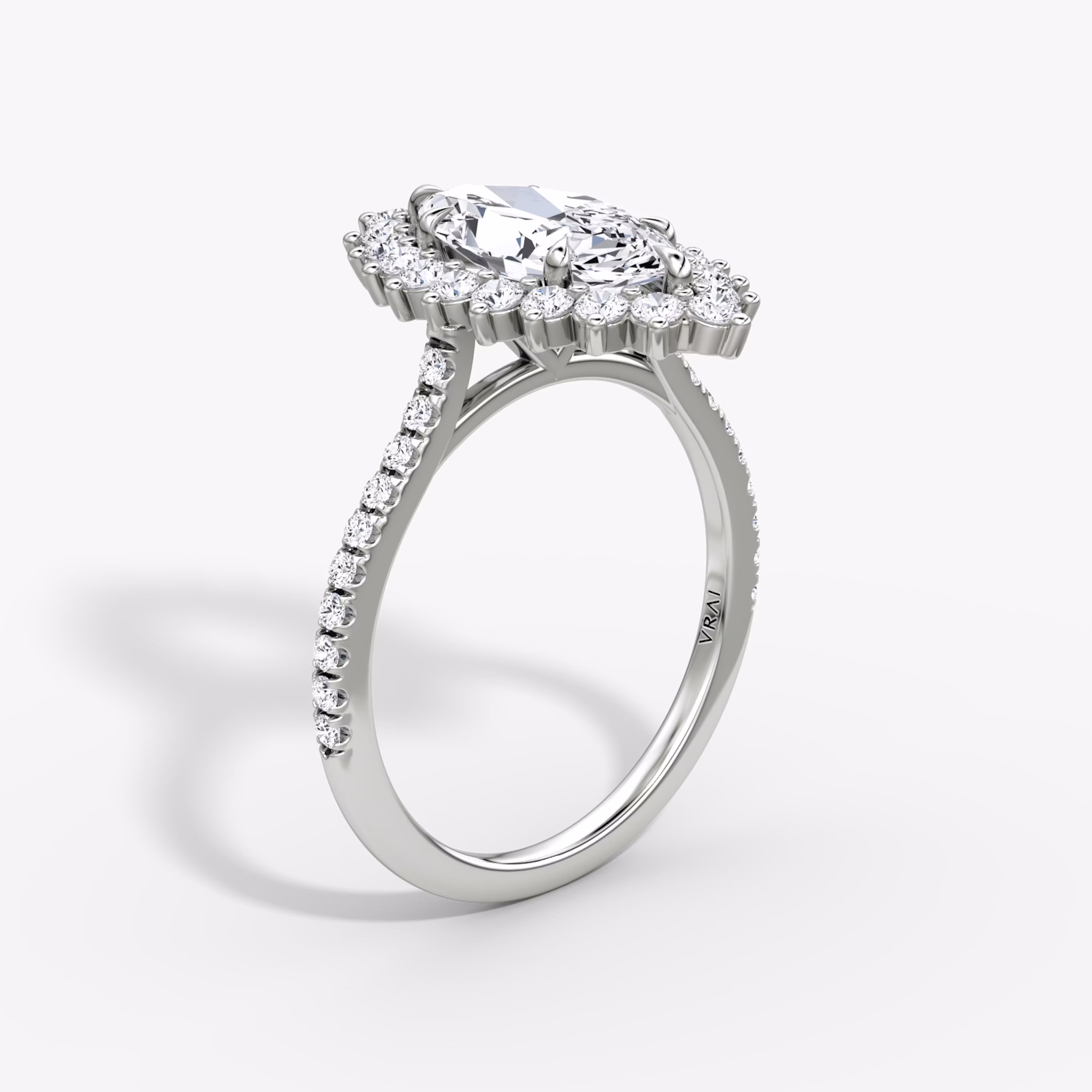 The Floral Cathedral | Marquise | 18k | White Gold | bandAccent: Pavé | diamondOrientation: vertical | caratWeight: other