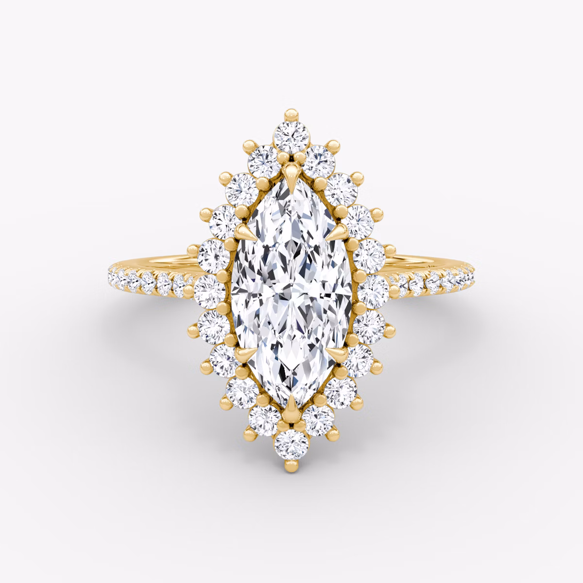 The Floral Cathedral | Marquise | 18k | Yellow Gold | bandAccent: Pavé | diamondOrientation: vertical | caratWeight: other