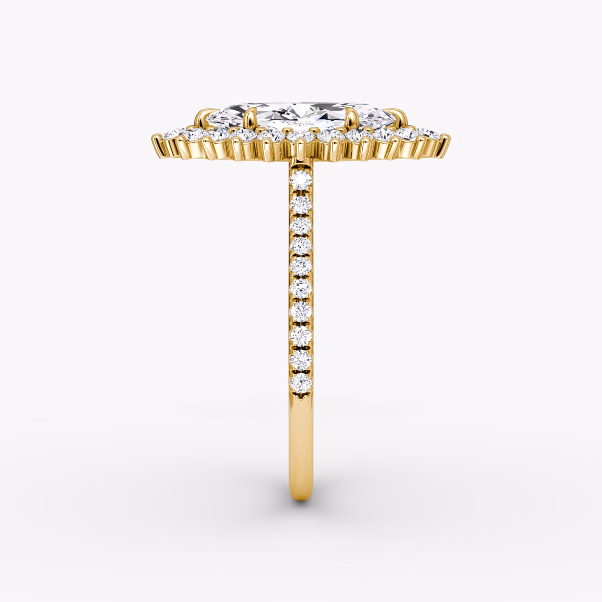 The Floral Cathedral | Marquise | 18k | Yellow Gold | bandAccent: Pavé | diamondOrientation: vertical | caratWeight: other