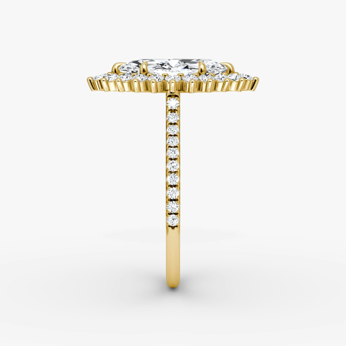 The Floral Cathedral  | Marquise | 18k | Yellow Gold | bandAccent: Pavé | diamondOrientation: vertical | caratWeight: other
