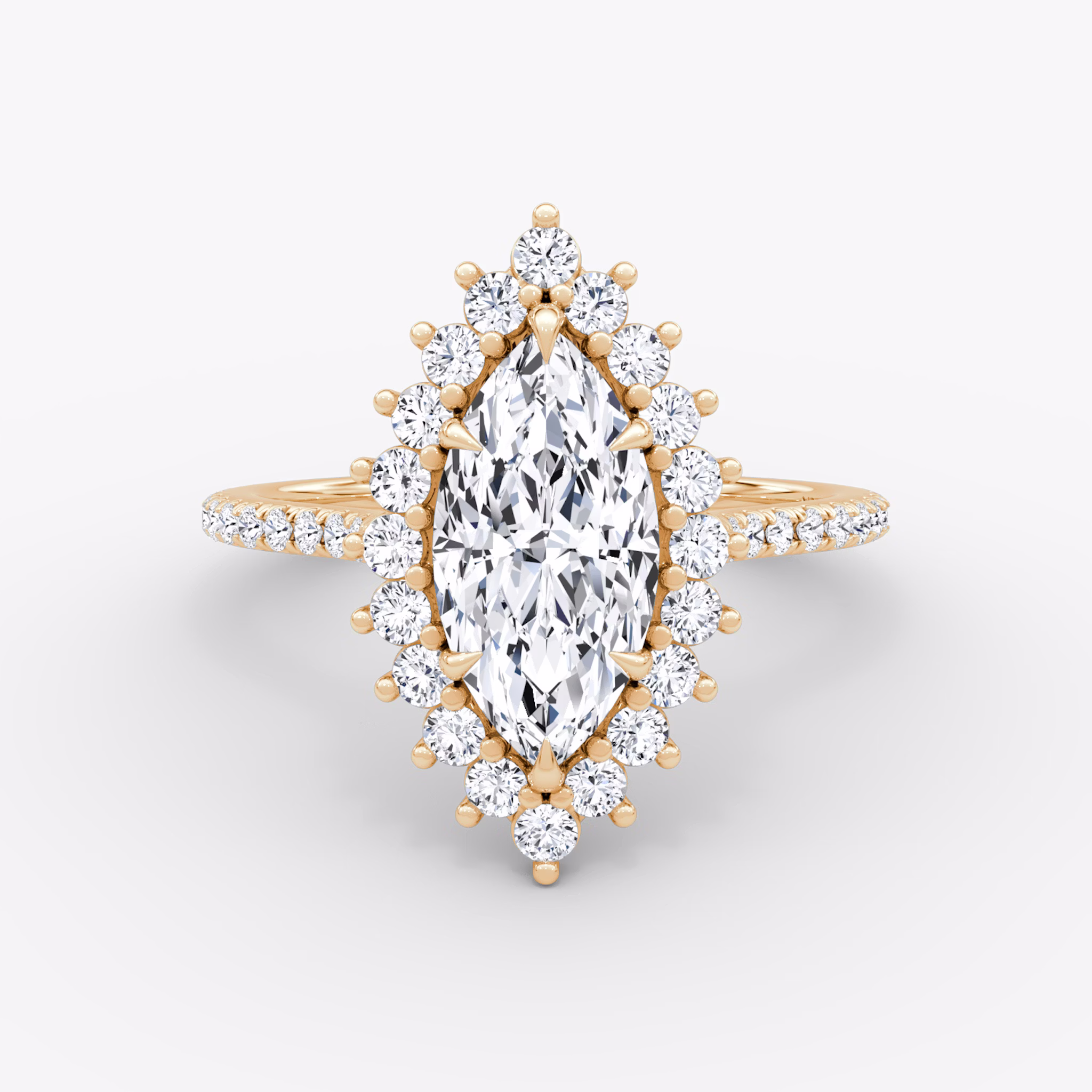 The Floral Cathedral | Marquise | 14k | Rose Gold | bandAccent: Pavé | diamondOrientation: vertical | caratWeight: other