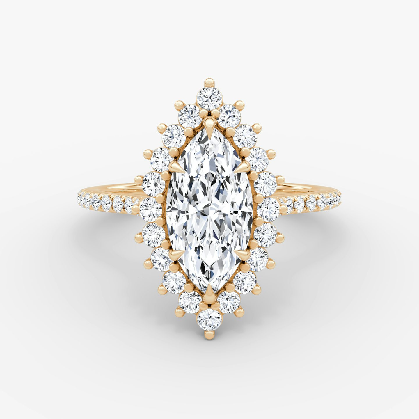 The Floral Cathedral  | Marquise | 14k | Rose Gold | bandAccent: Pavé | diamondOrientation: vertical | caratWeight: other