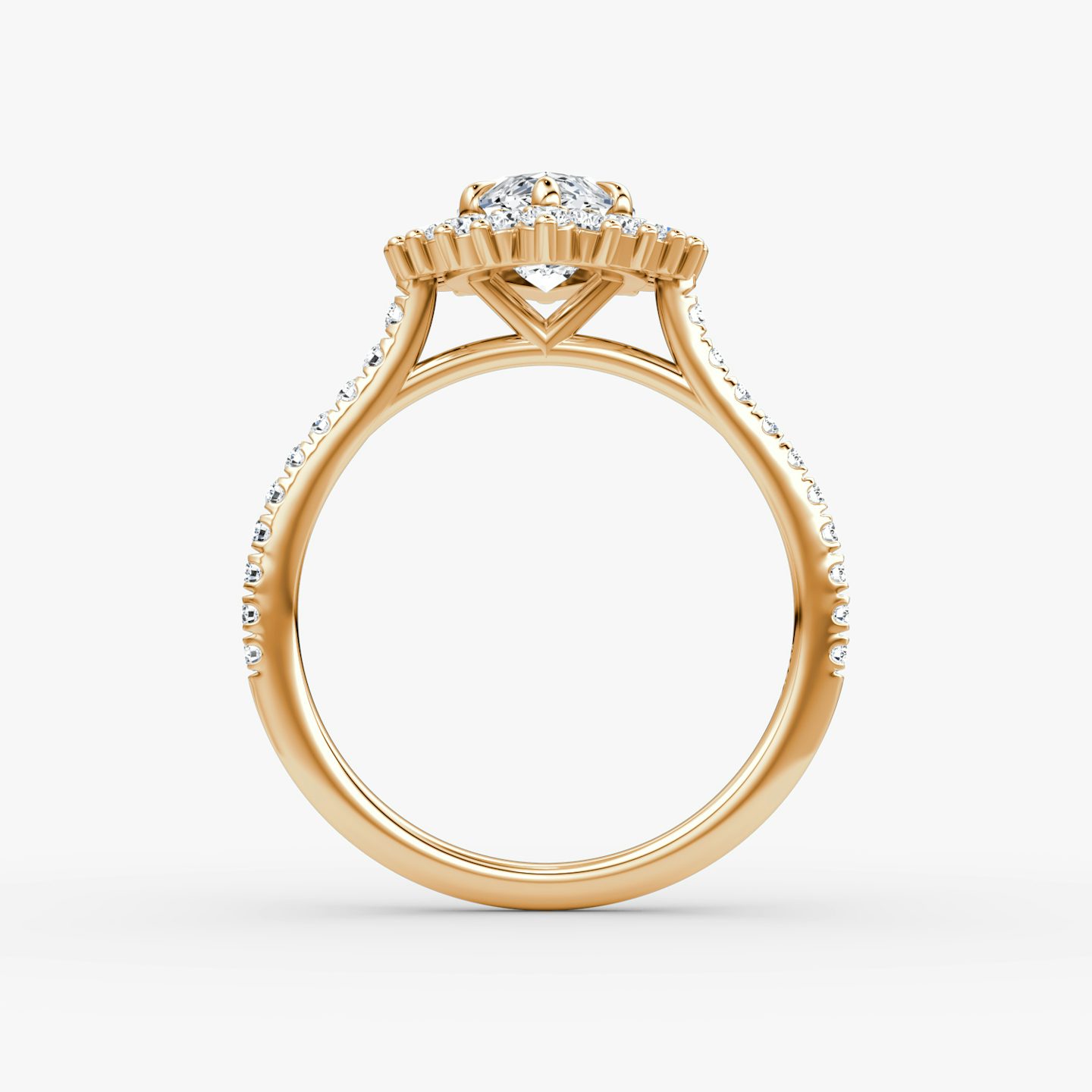 The Floral Cathedral  | Marquise | 14k | Rose Gold | bandAccent: Pavé | diamondOrientation: vertical | caratWeight: other