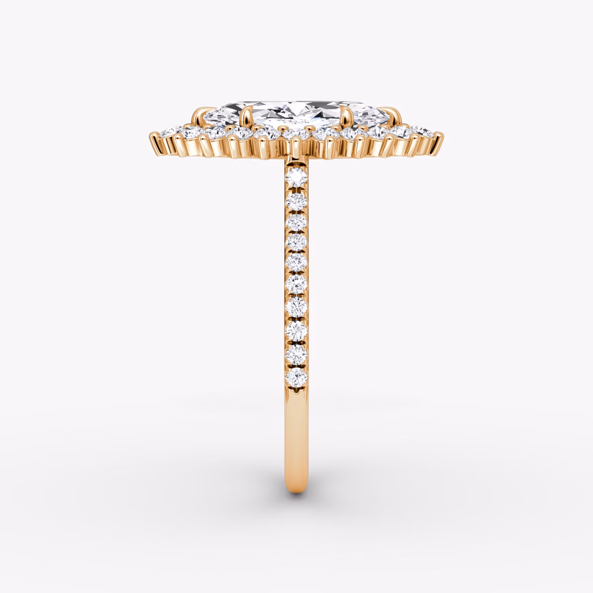 The Floral Cathedral | Marquise | 14k | Rose Gold | bandAccent: Pavé | diamondOrientation: vertical | caratWeight: other